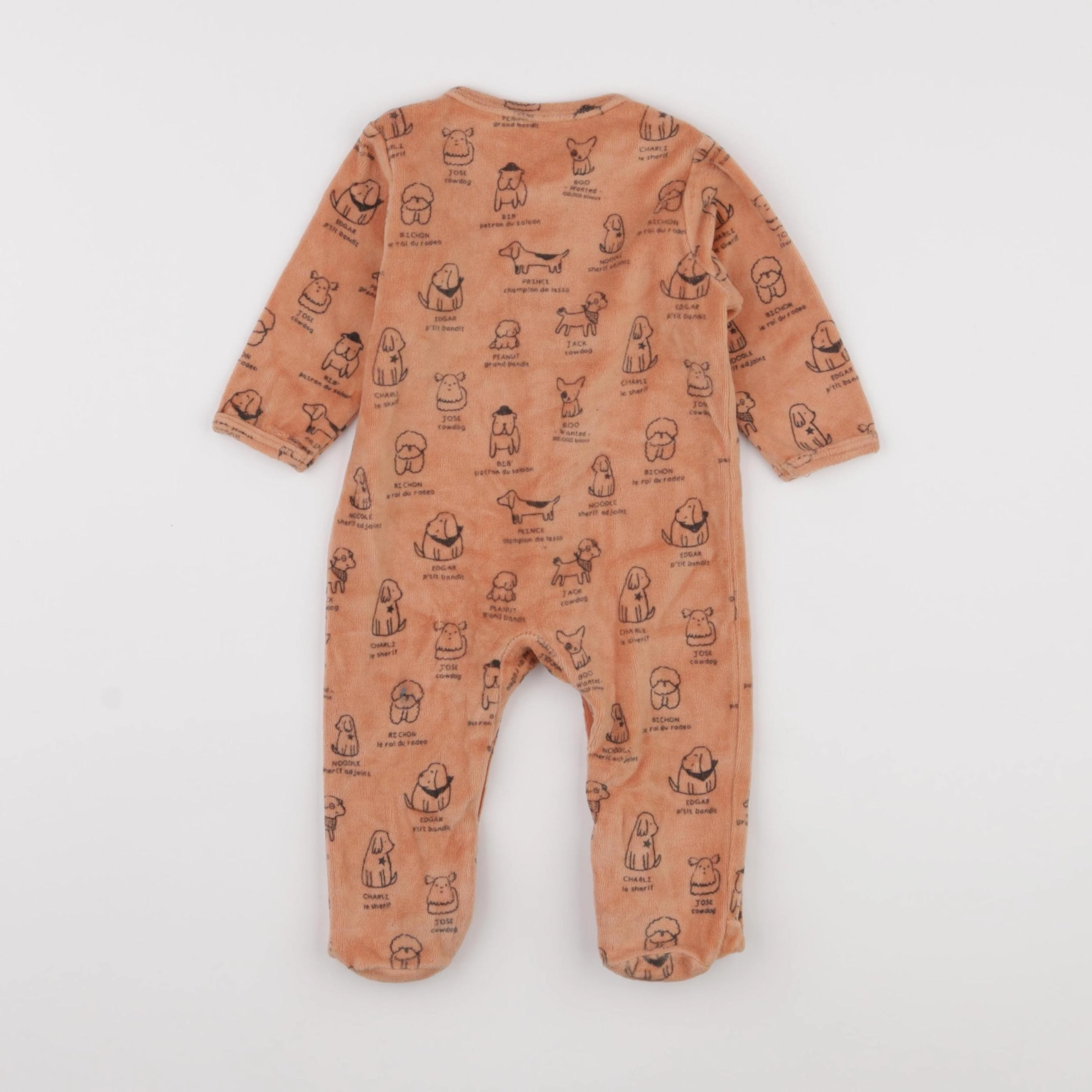 Vertbaudet - pyjama velours marron - 6 mois