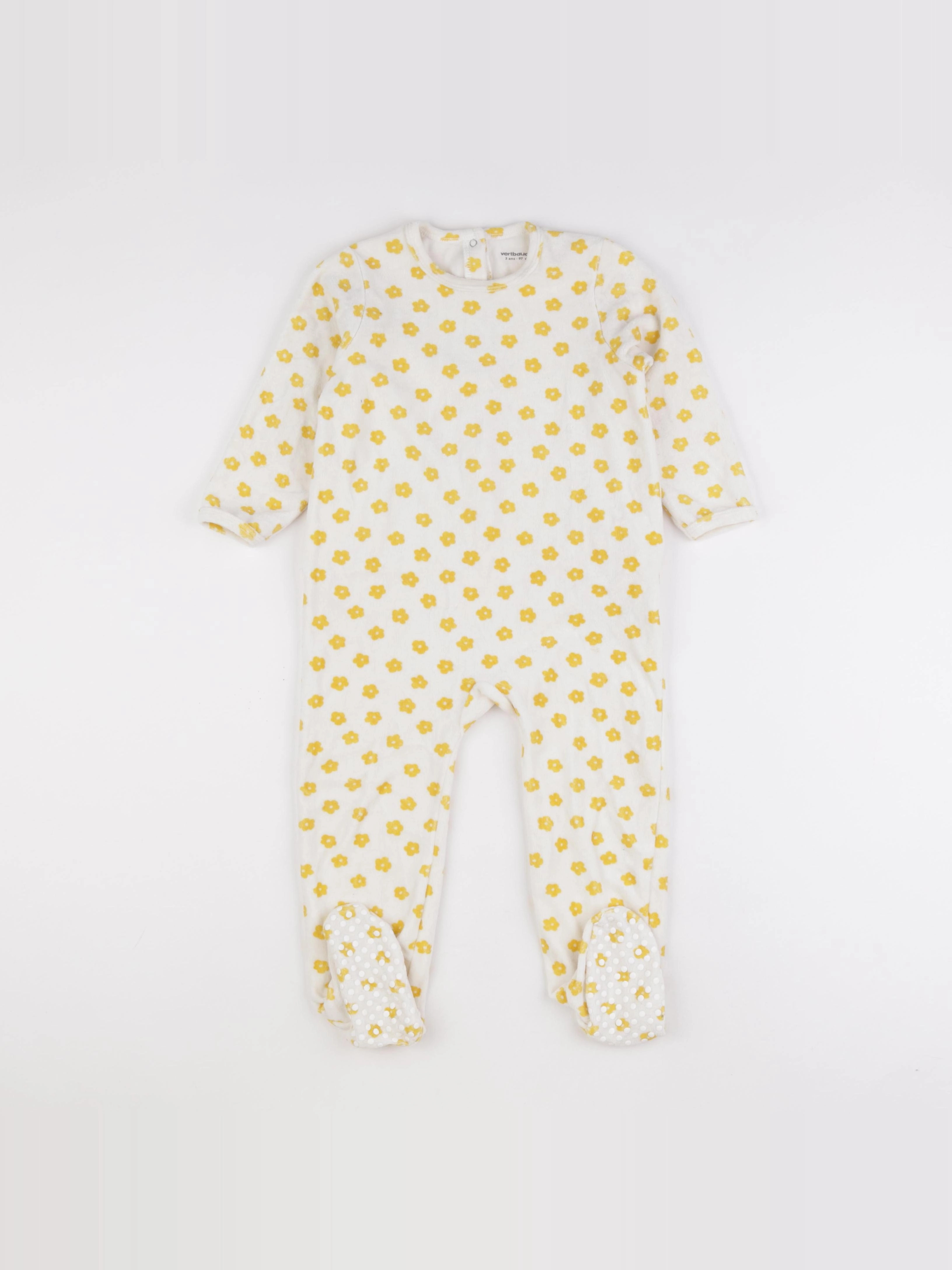 Vertbaudet - pyjama velours blanc - 3 ans