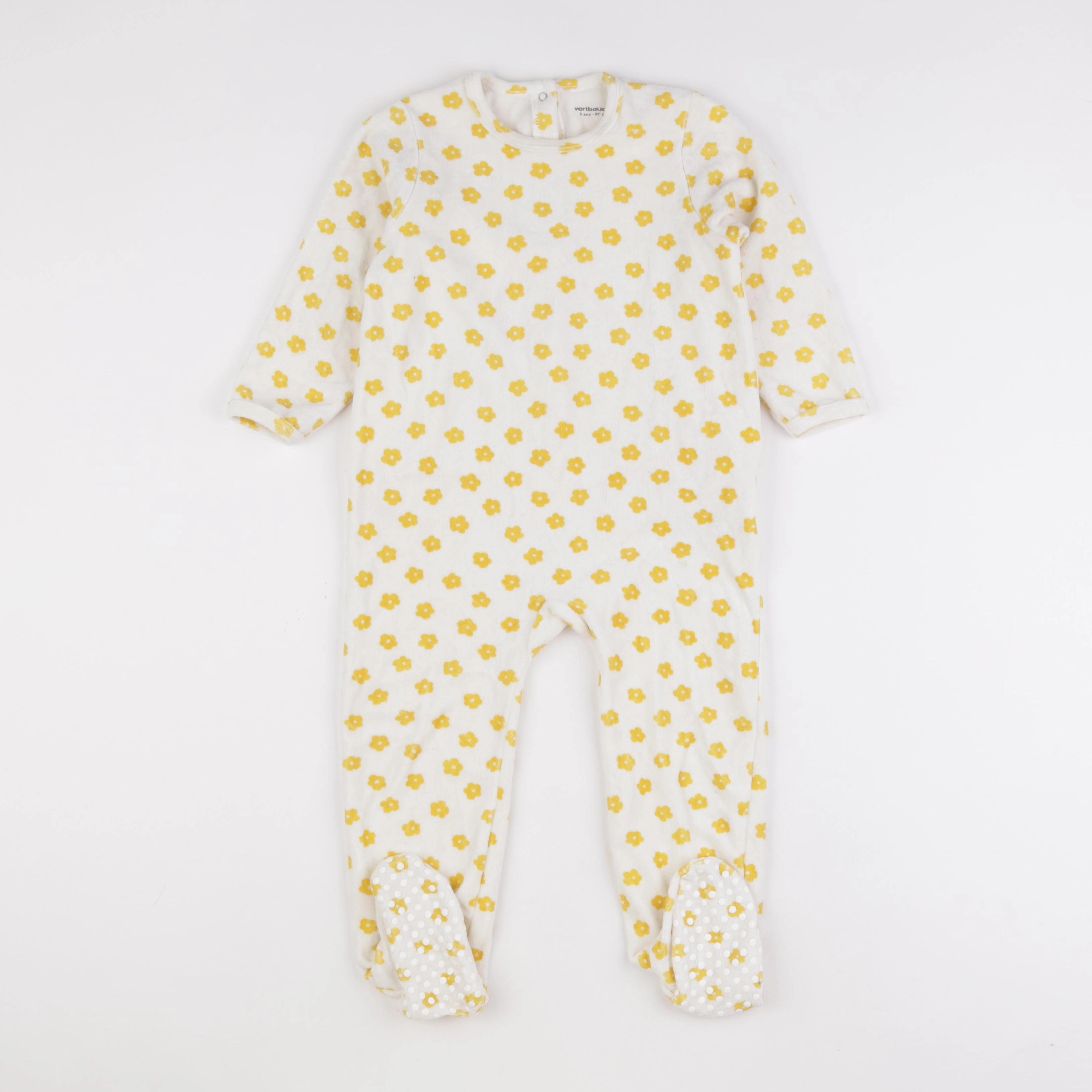 Vertbaudet - pyjama velours blanc - 3 ans