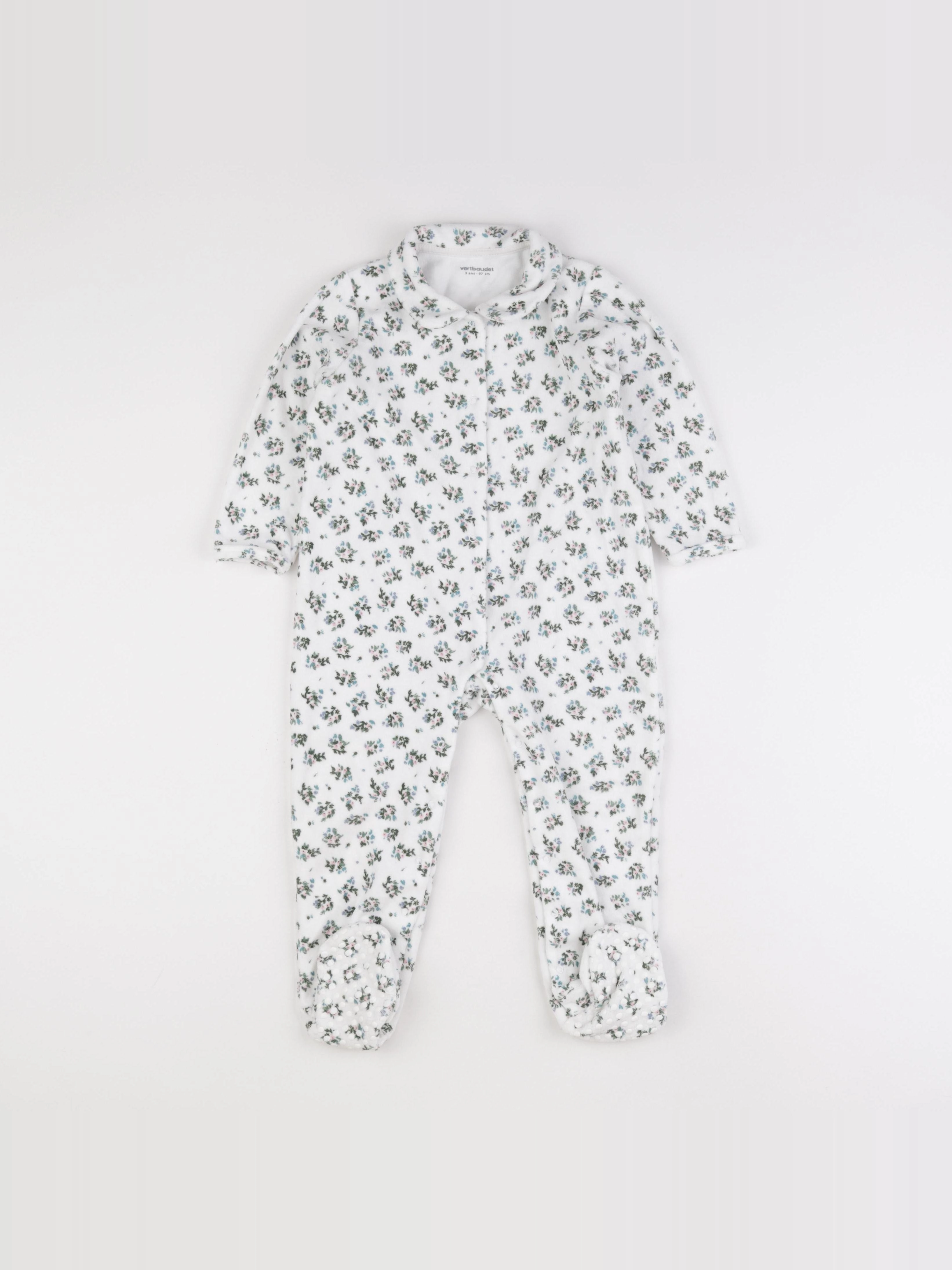 Vertbaudet - pyjama velours blanc - 3 ans