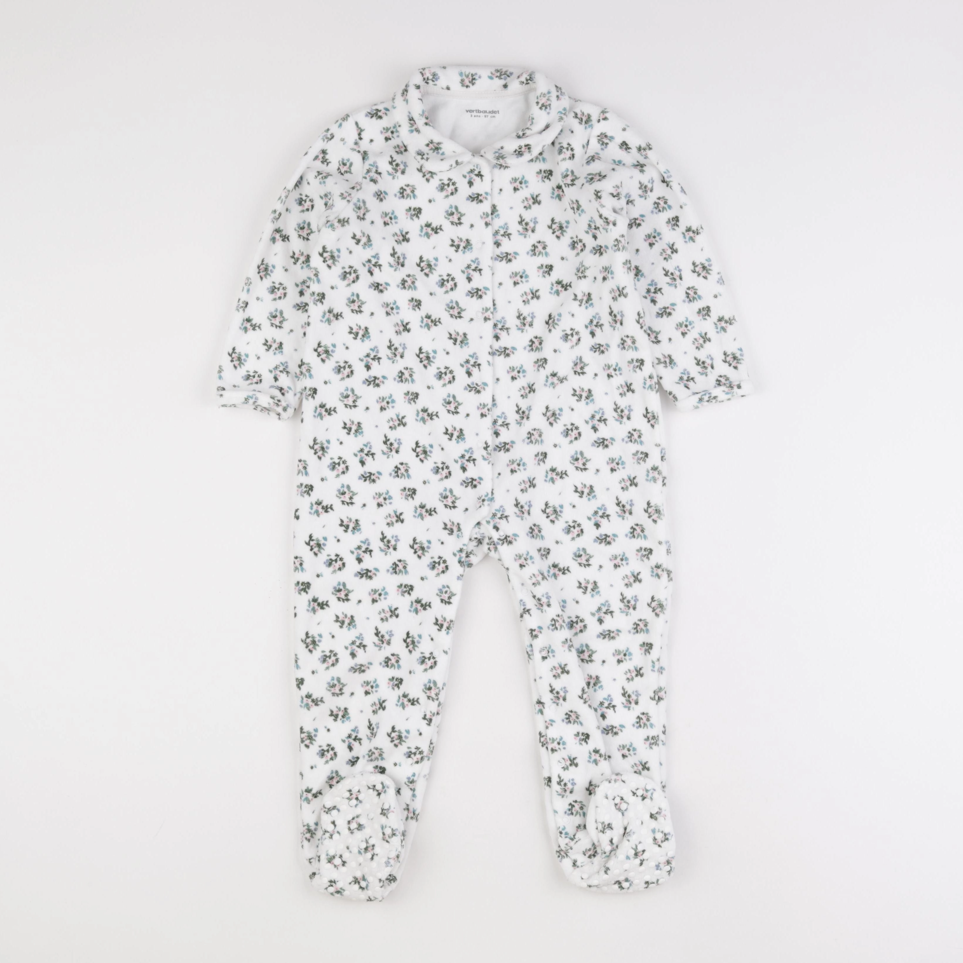Vertbaudet - pyjama velours blanc - 3 ans
