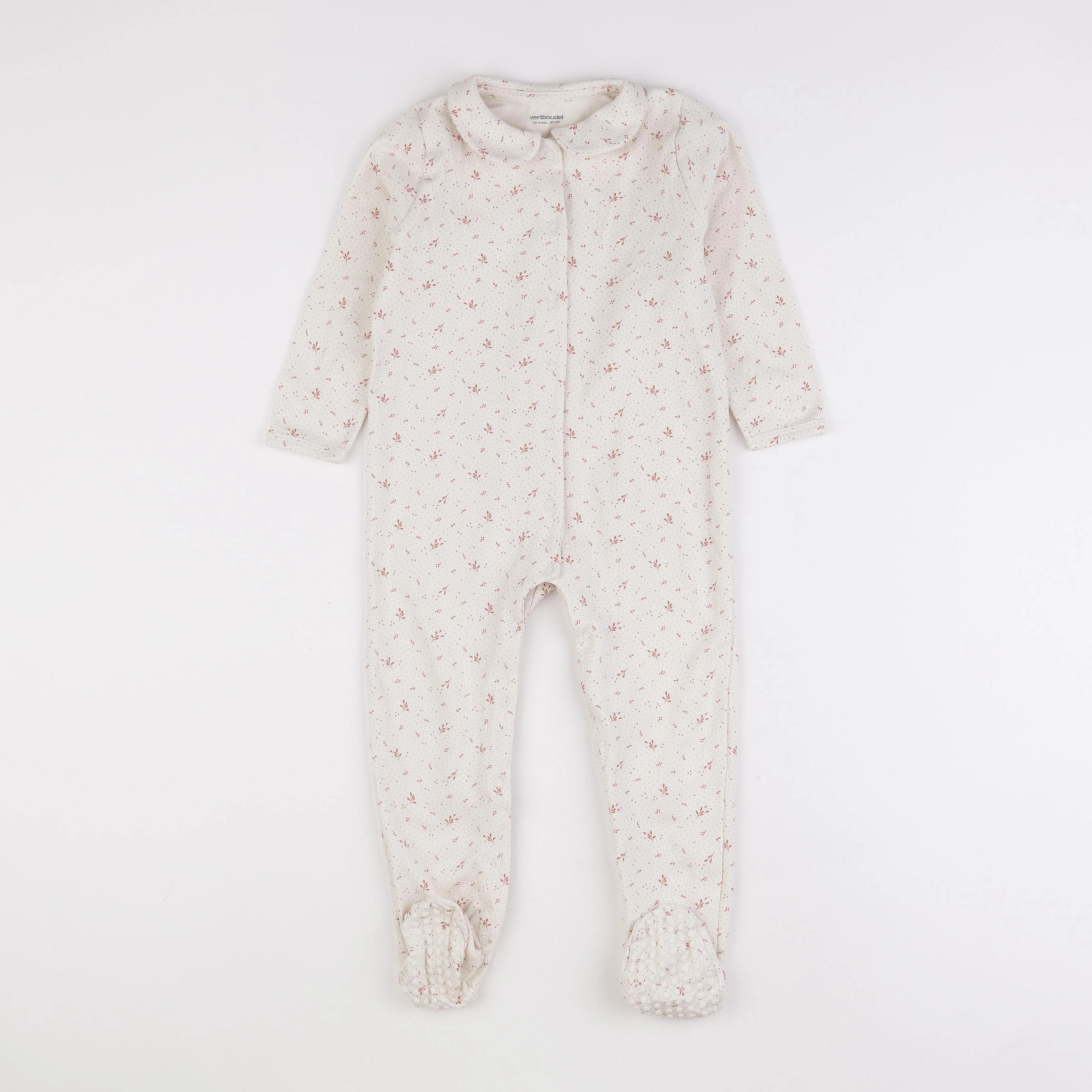 Vertbaudet - pyjama coton beige - 36 mois