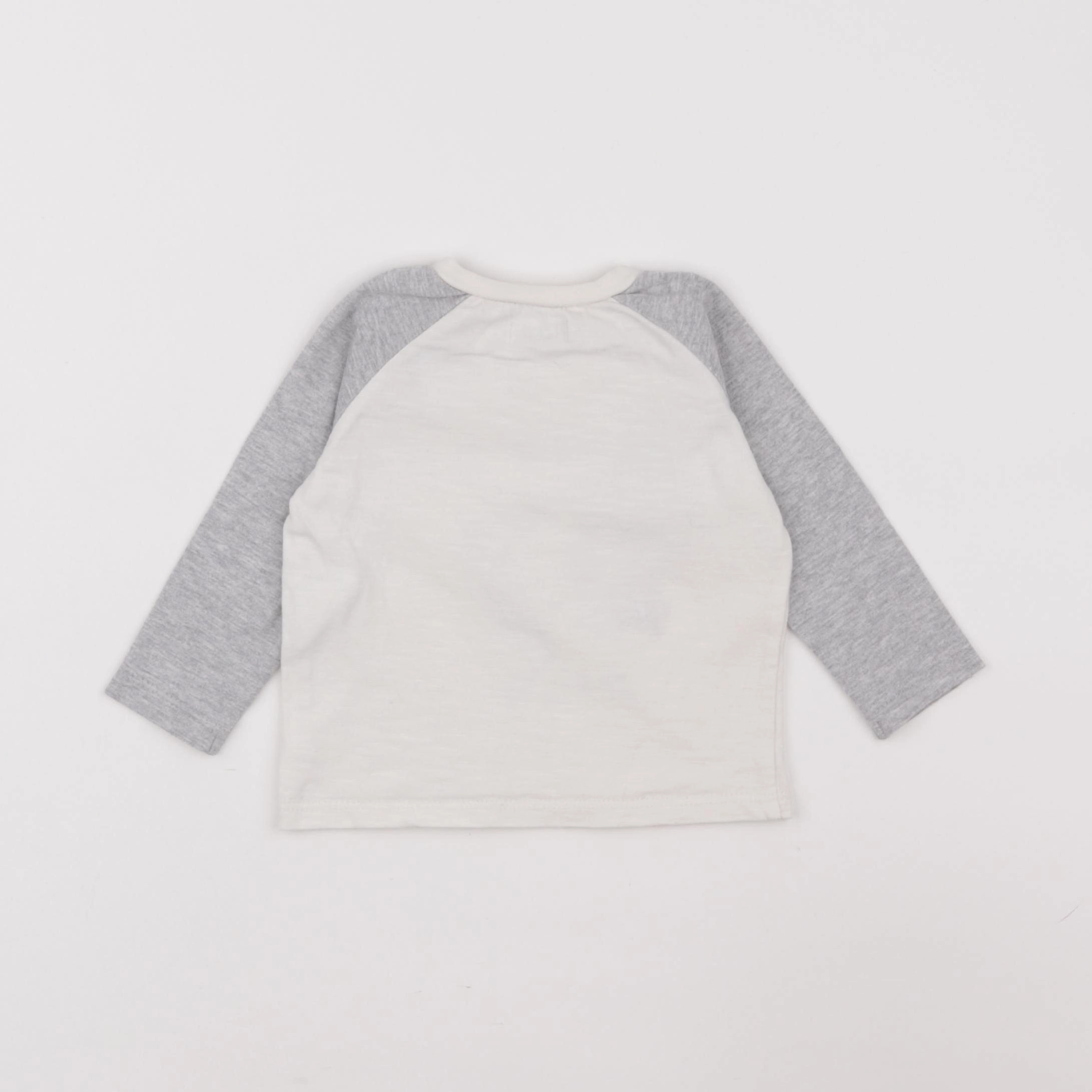 IKKS - tee-shirt blanc, gris - 6 mois