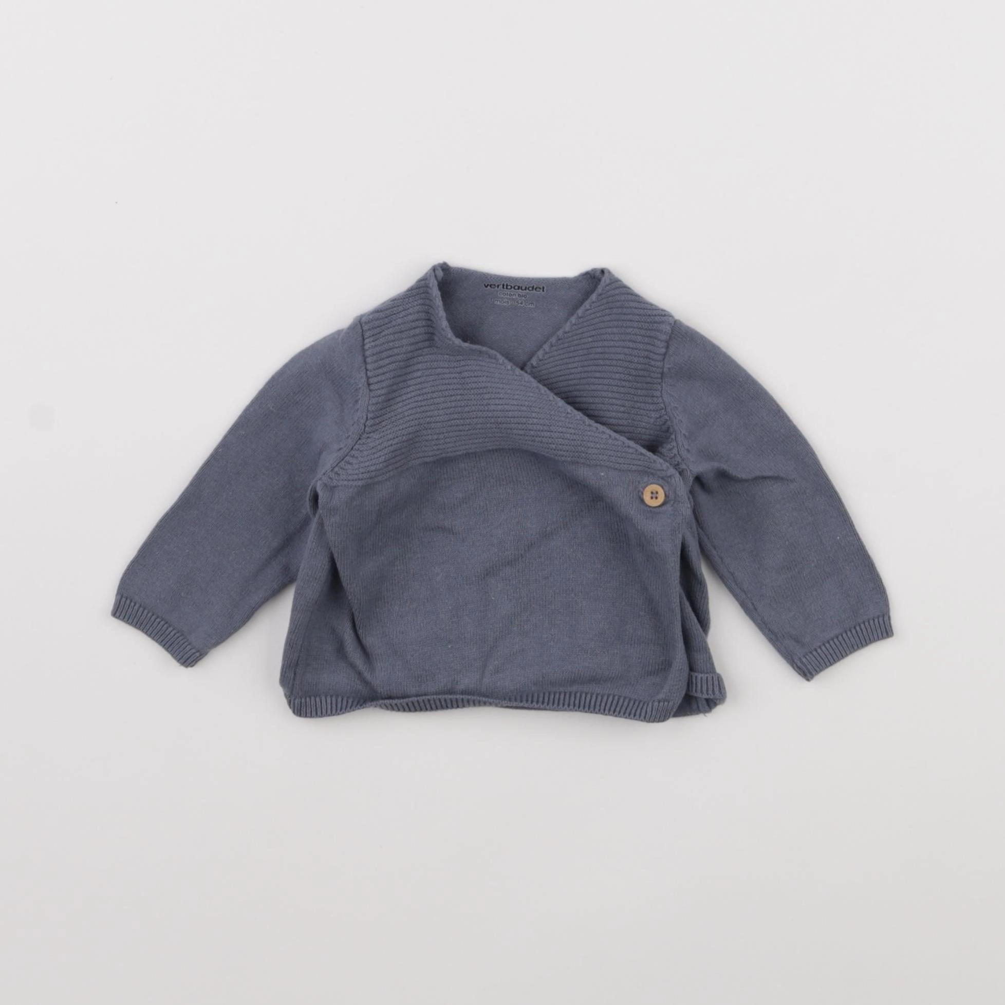 Vertbaudet - gilet bleu - 1 mois