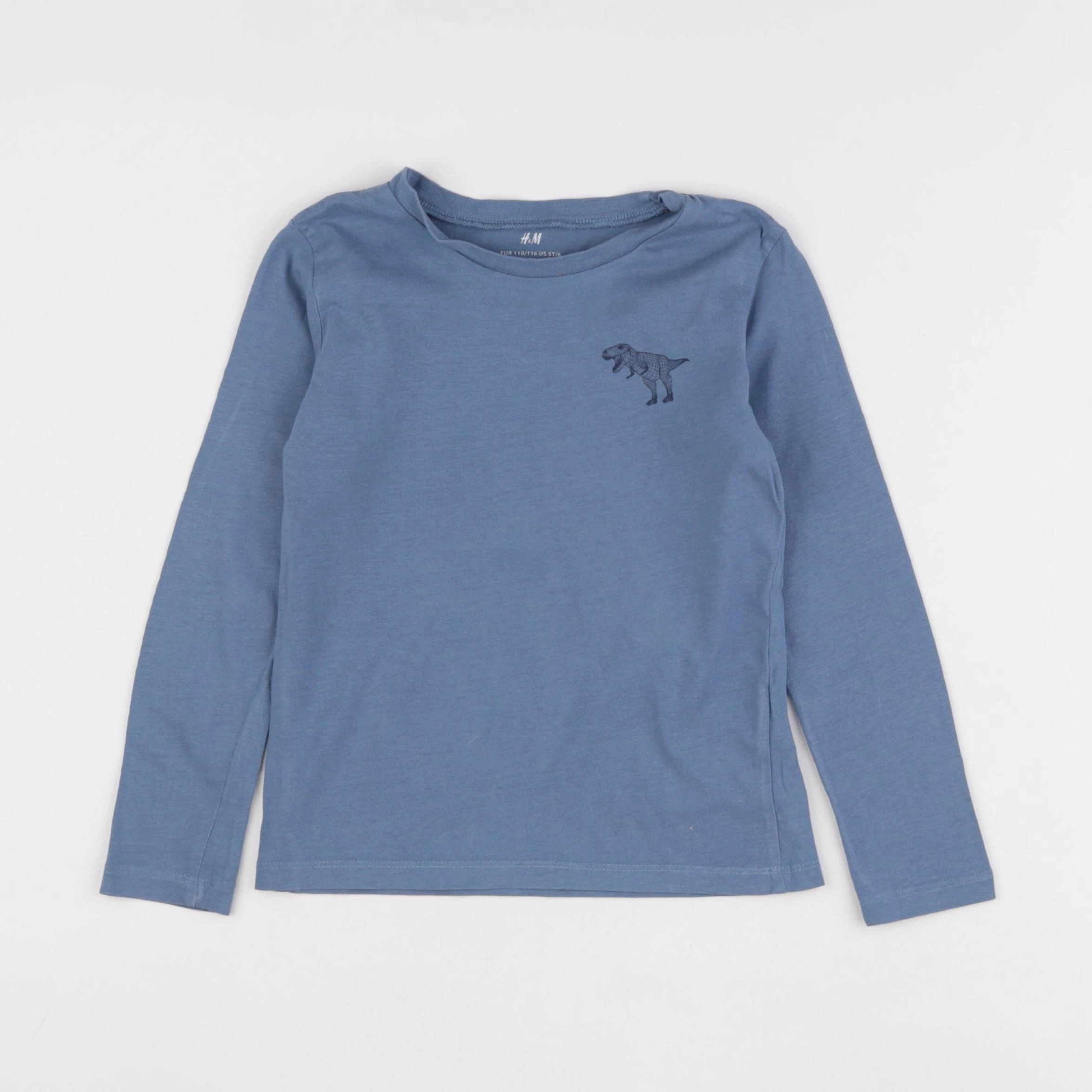H&M - tee-shirt bleu - 4/6 ans