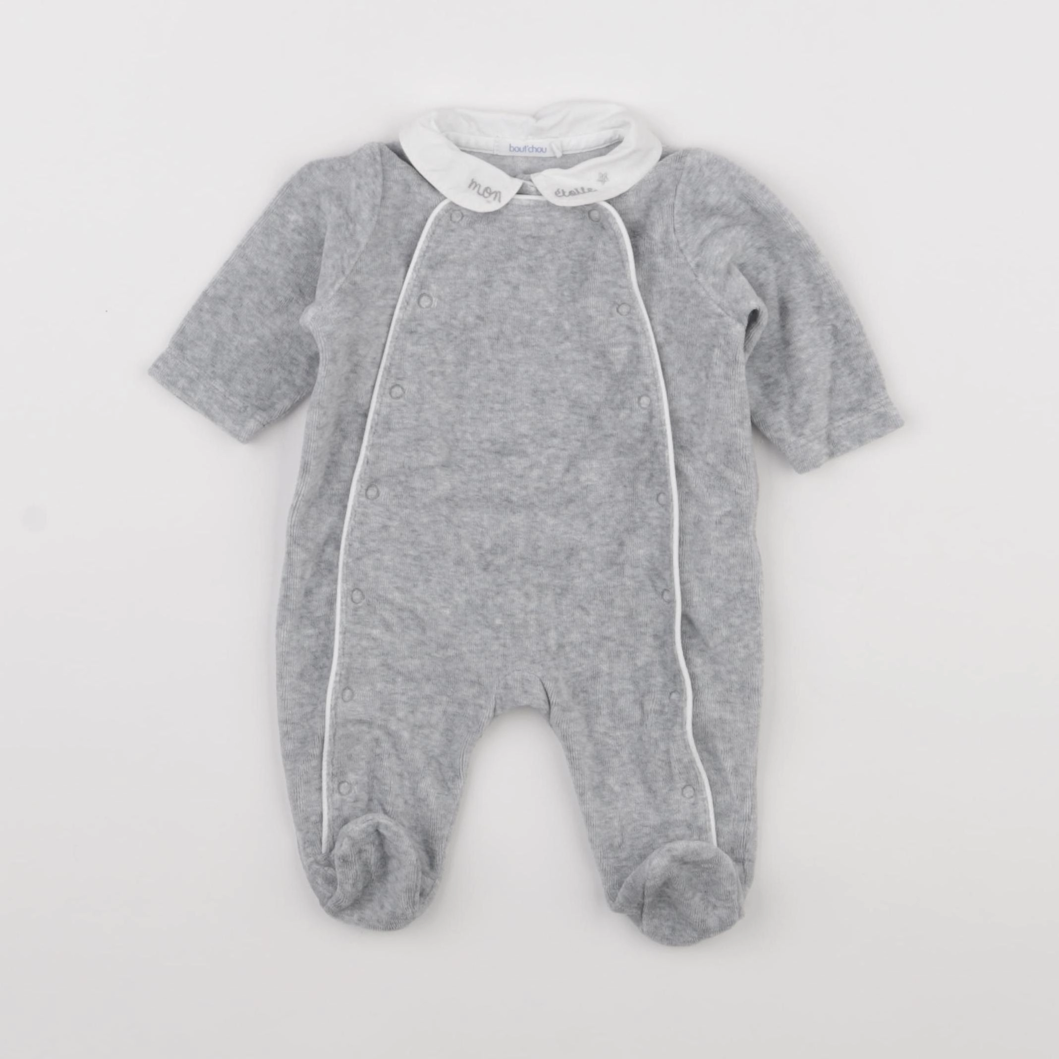Boutchou - pyjama velours gris - 1 mois