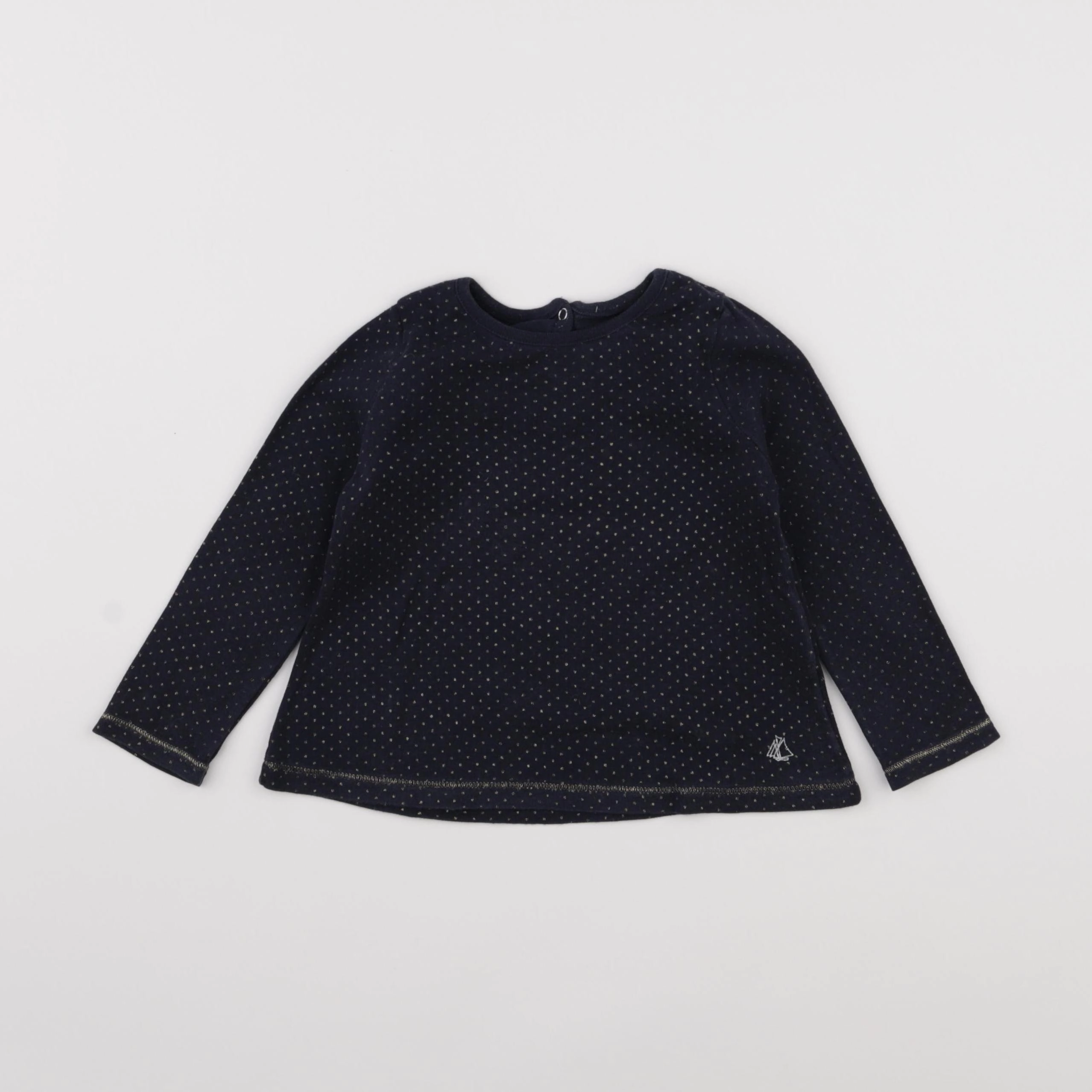 Petit Bateau - tee-shirt bleu, or - 24 mois