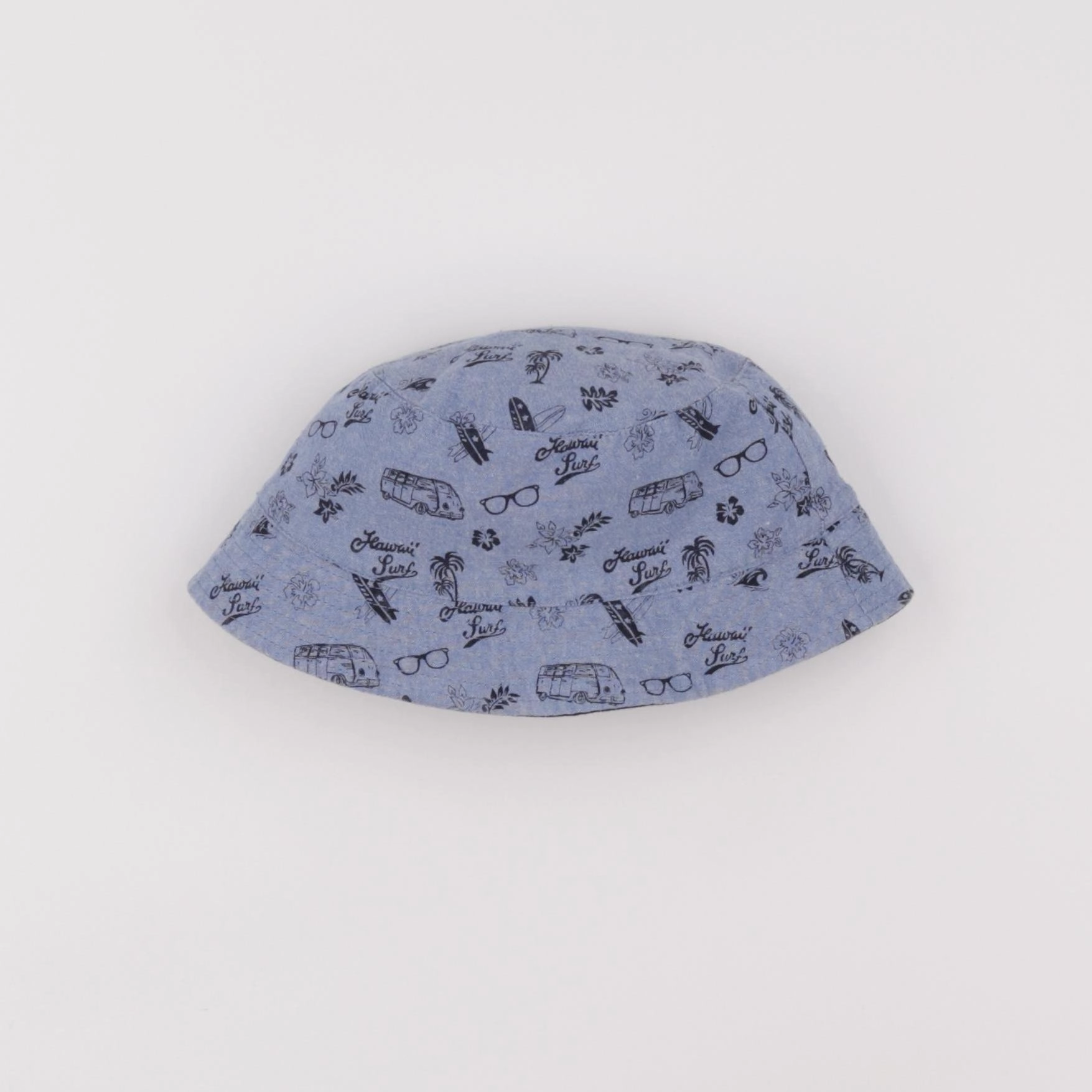 Vertbaudet - chapeau réversible bleu - 12/14 ans