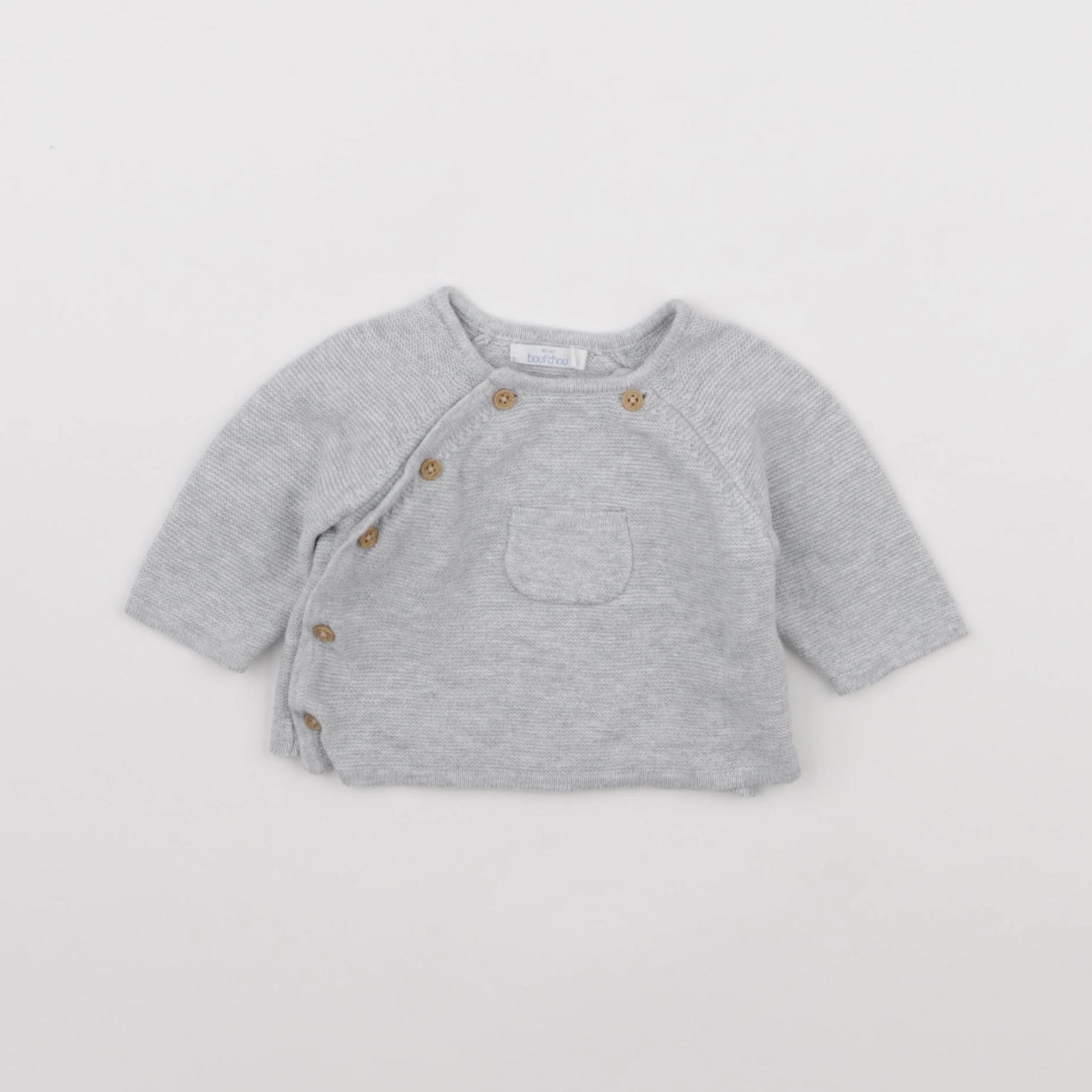 Boutchou - gilet gris - 0 mois