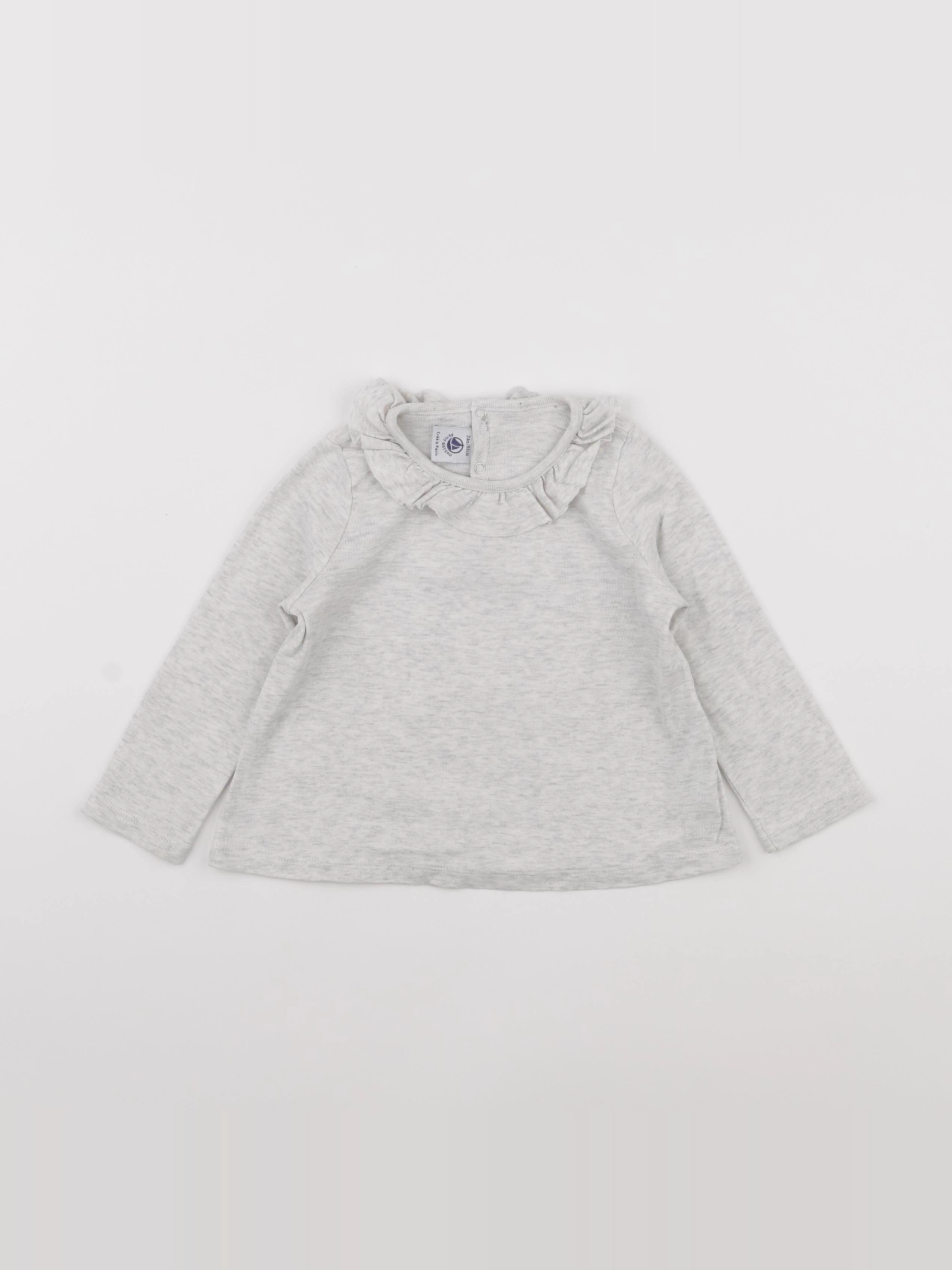 Petit Bateau - tee-shirt gris - 24 mois