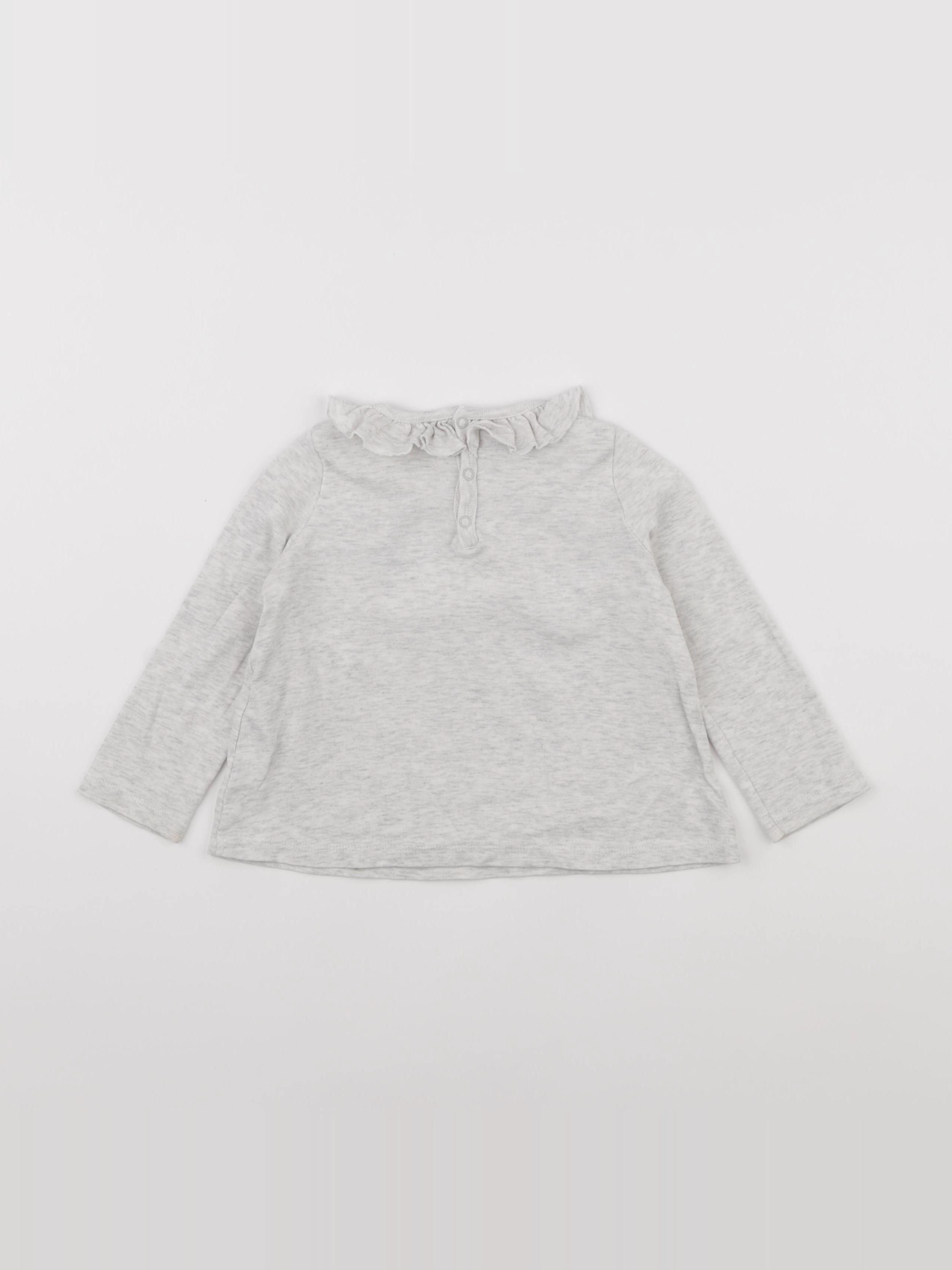 Petit Bateau - tee-shirt gris - 24 mois