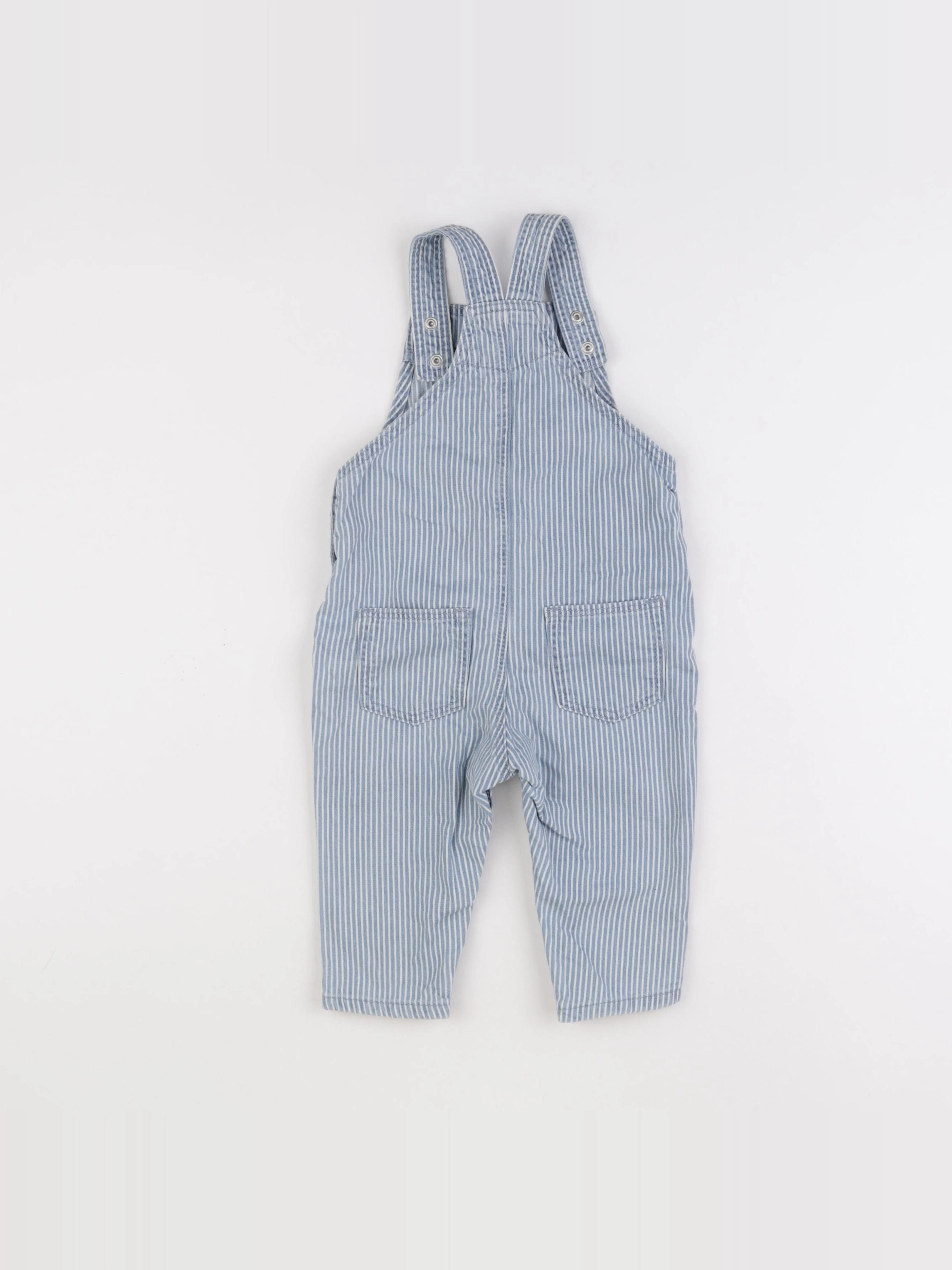 H&M - salopette bleu - 9/12 mois