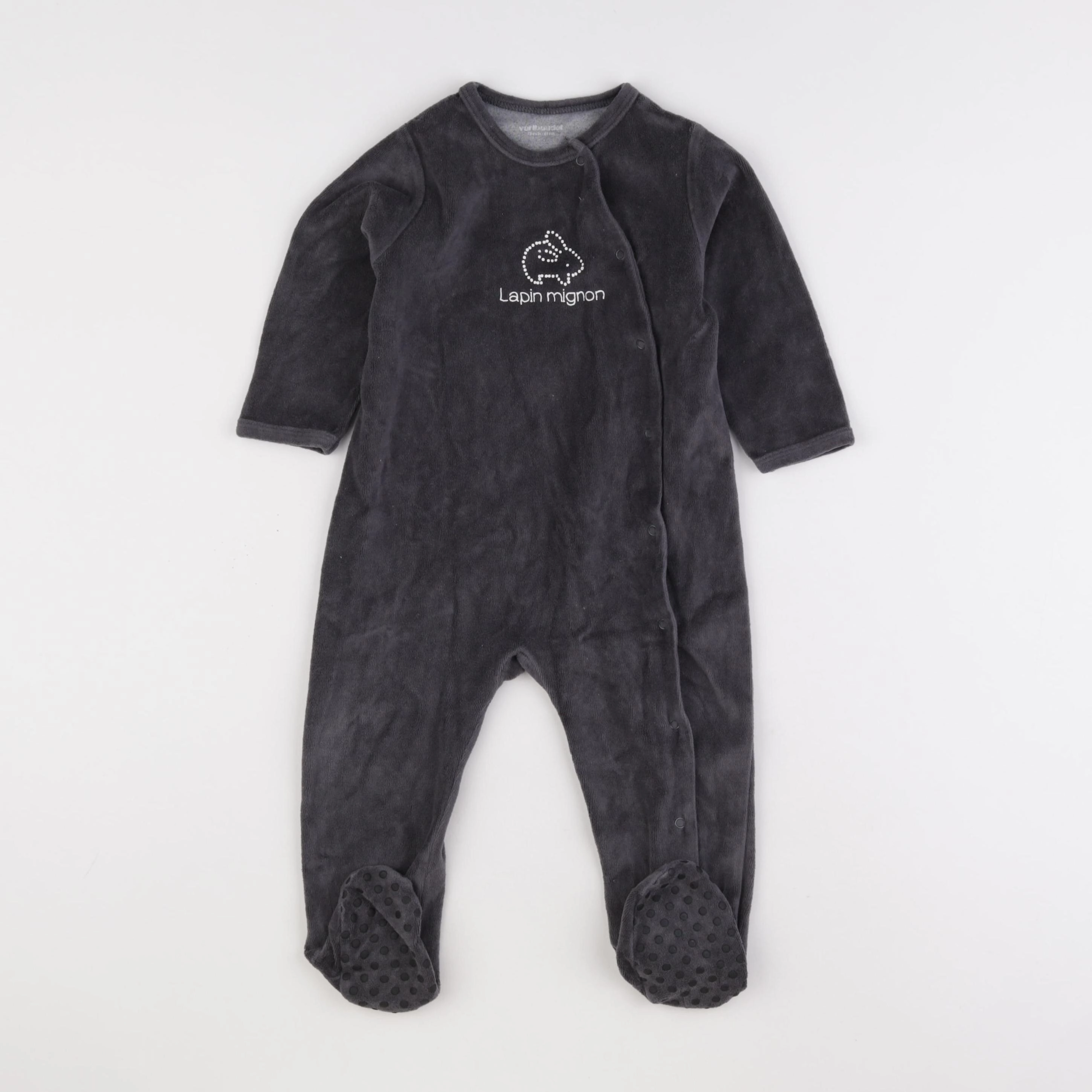 Vertbaudet - pyjama velours gris - 18 mois