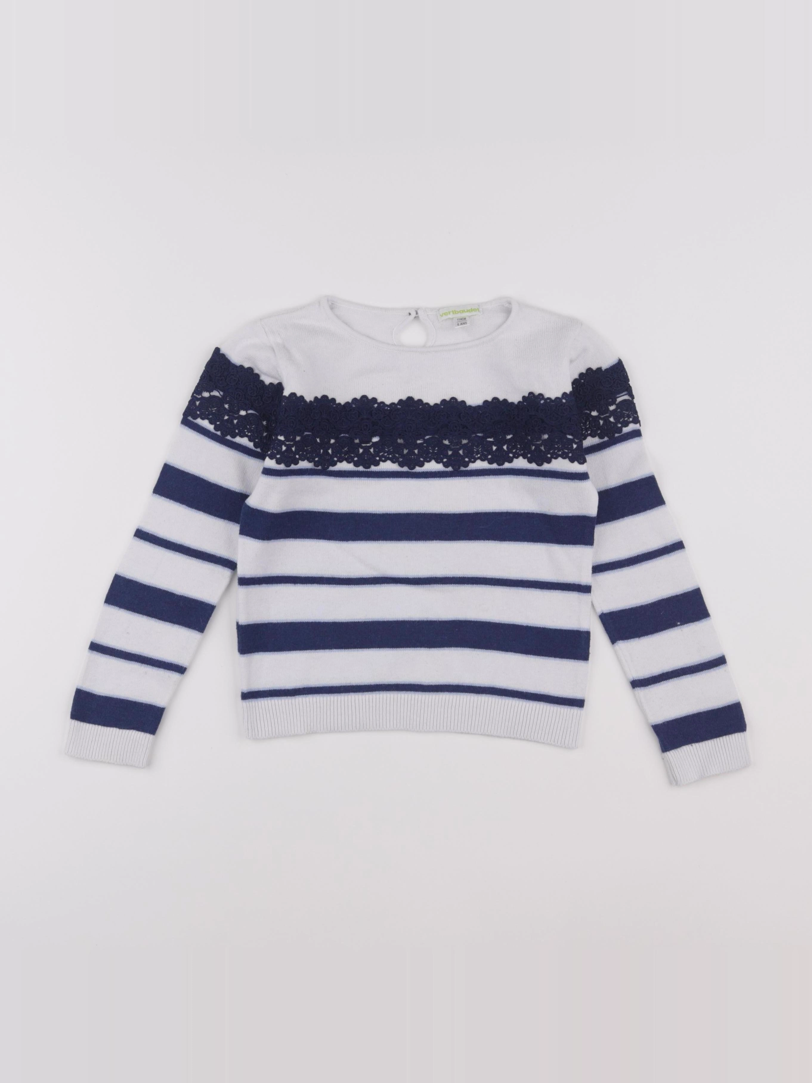 Vertbaudet - pull blanc - 6 ans
