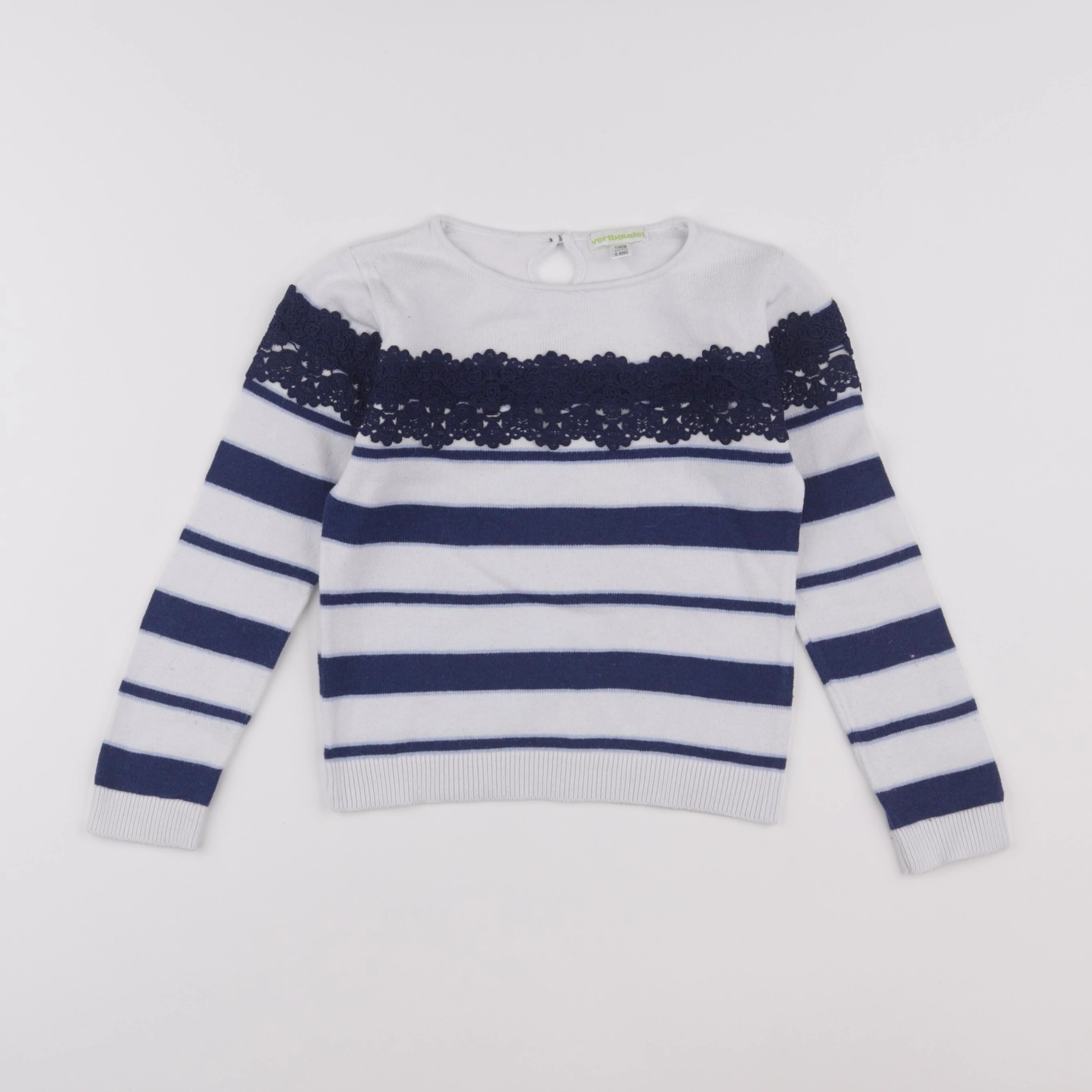 Vertbaudet - pull blanc - 6 ans