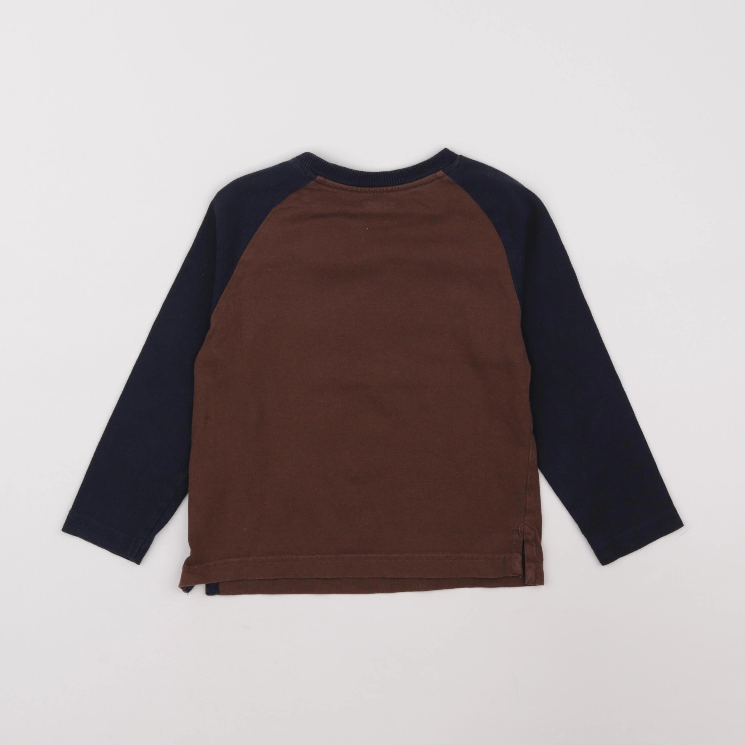 Vertbaudet - tee-shirt bleu, marron - 4 ans