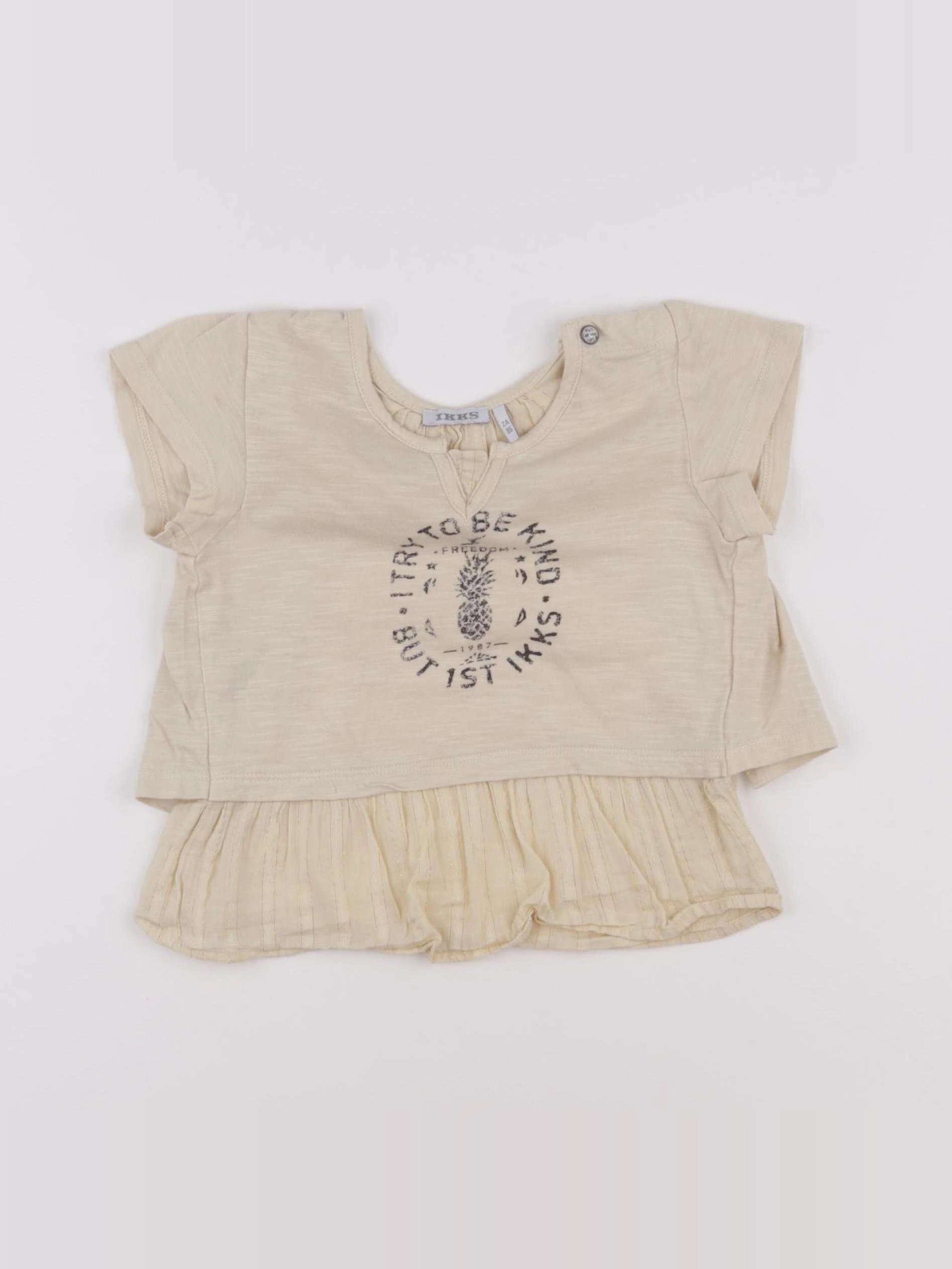 IKKS - tee-shirt jaune - 2 ans