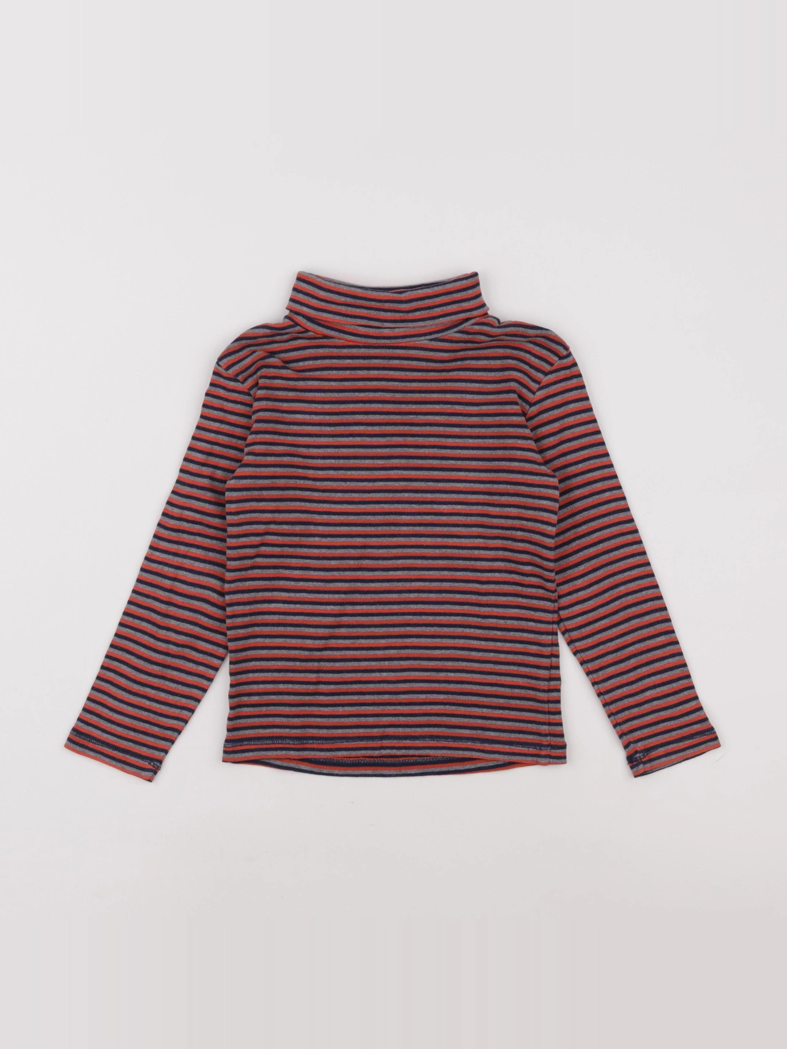 H&M - sous-pull gris, orange - 2/4 ans