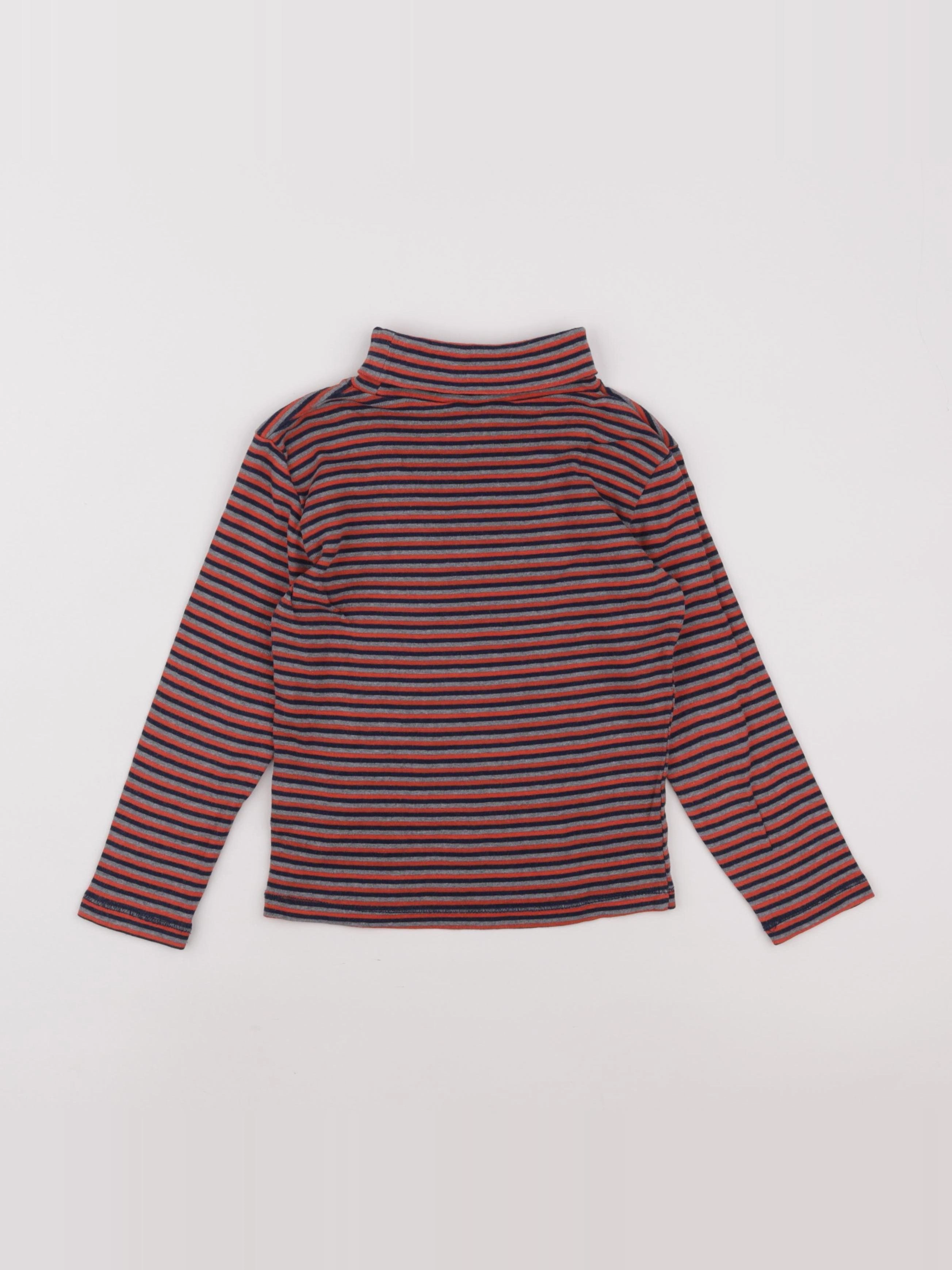 H&M - sous-pull gris, orange - 2/4 ans