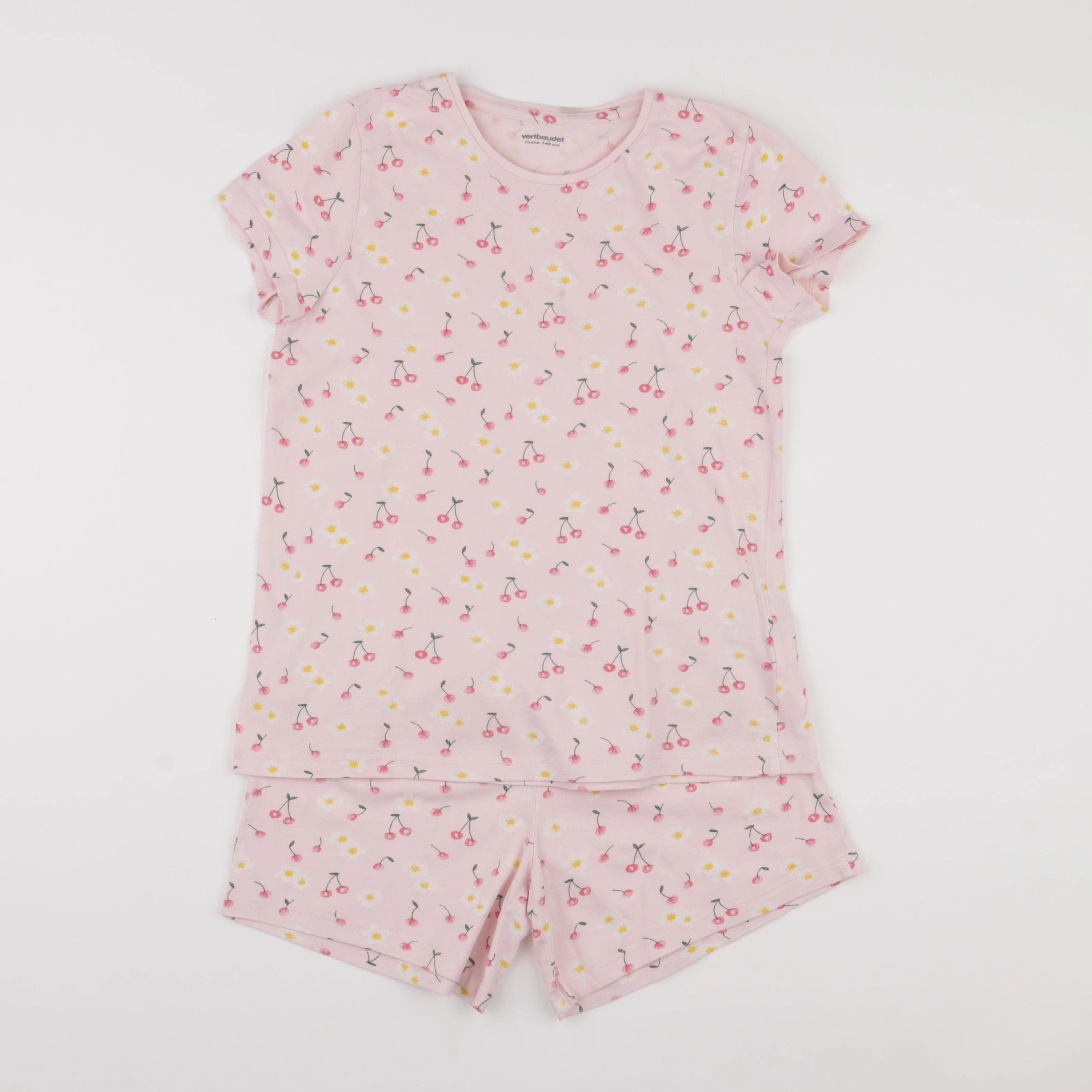 Vertbaudet - pyjama coton rose - 10 ans