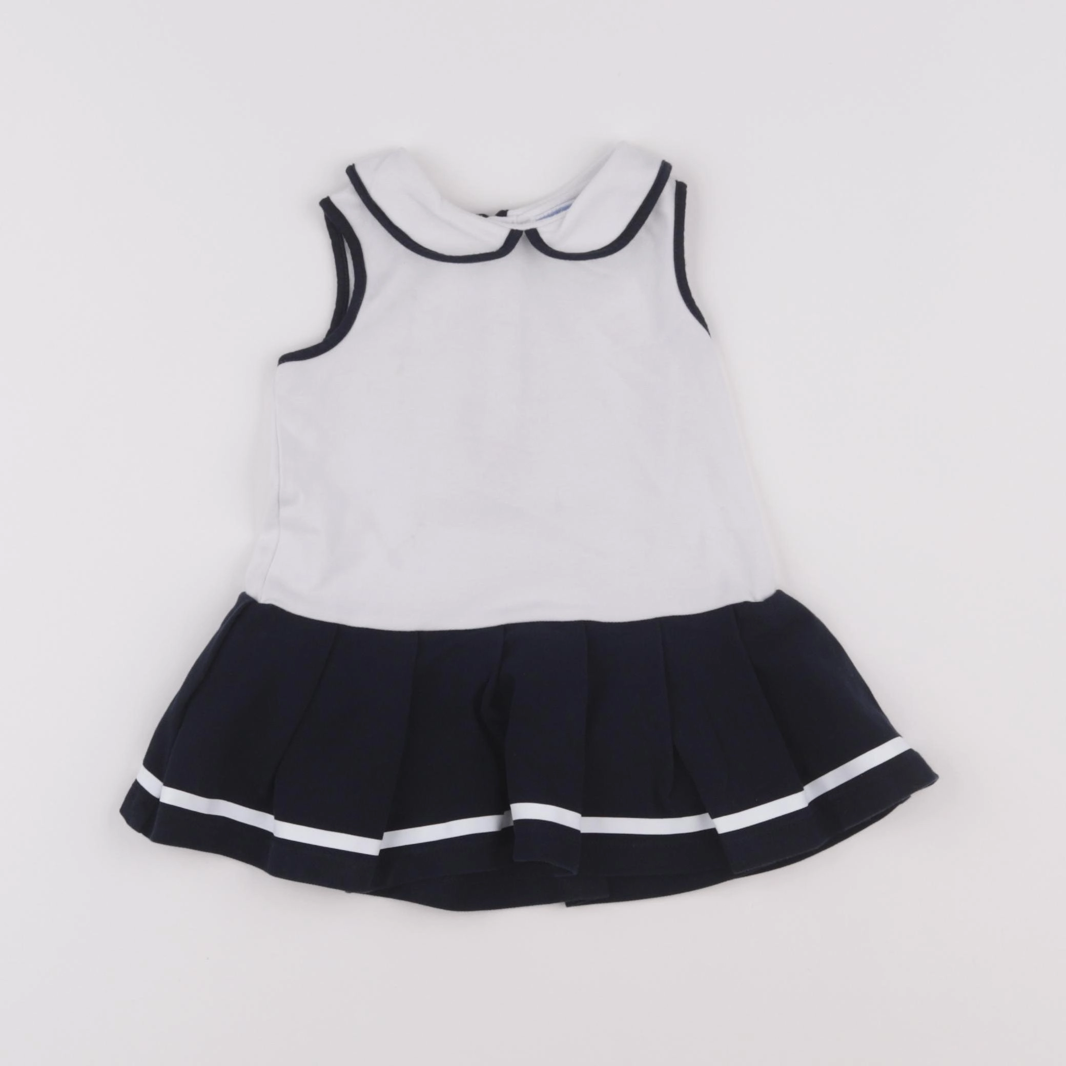 Jacadi - robe blanc, bleu - 12 mois