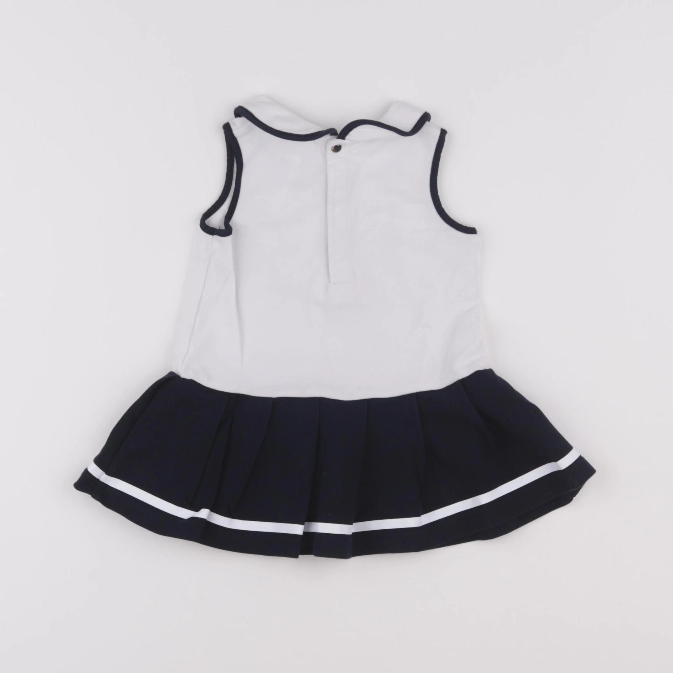 Jacadi - robe blanc, bleu - 12 mois