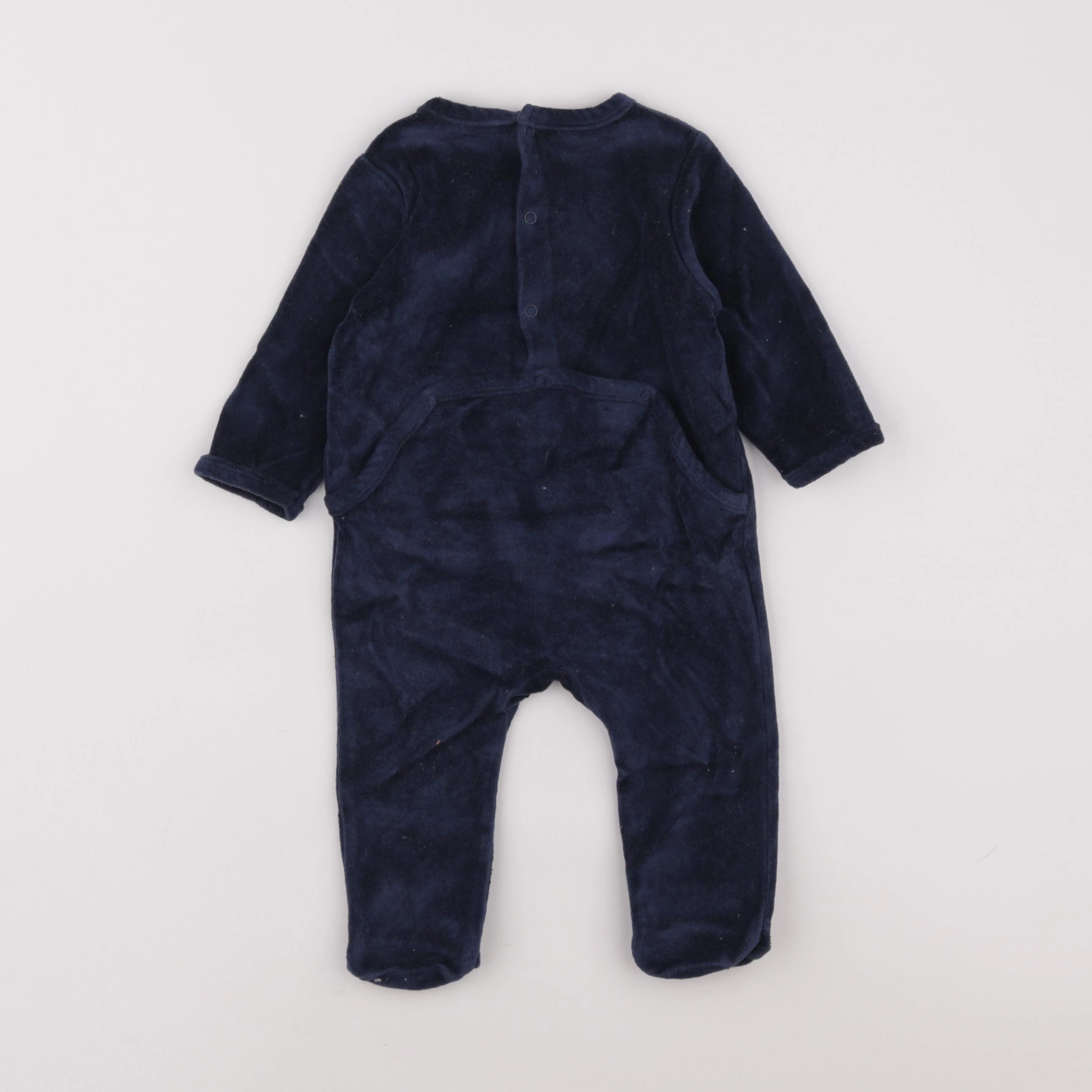 Vertbaudet - pyjama velours bleu - 6 mois