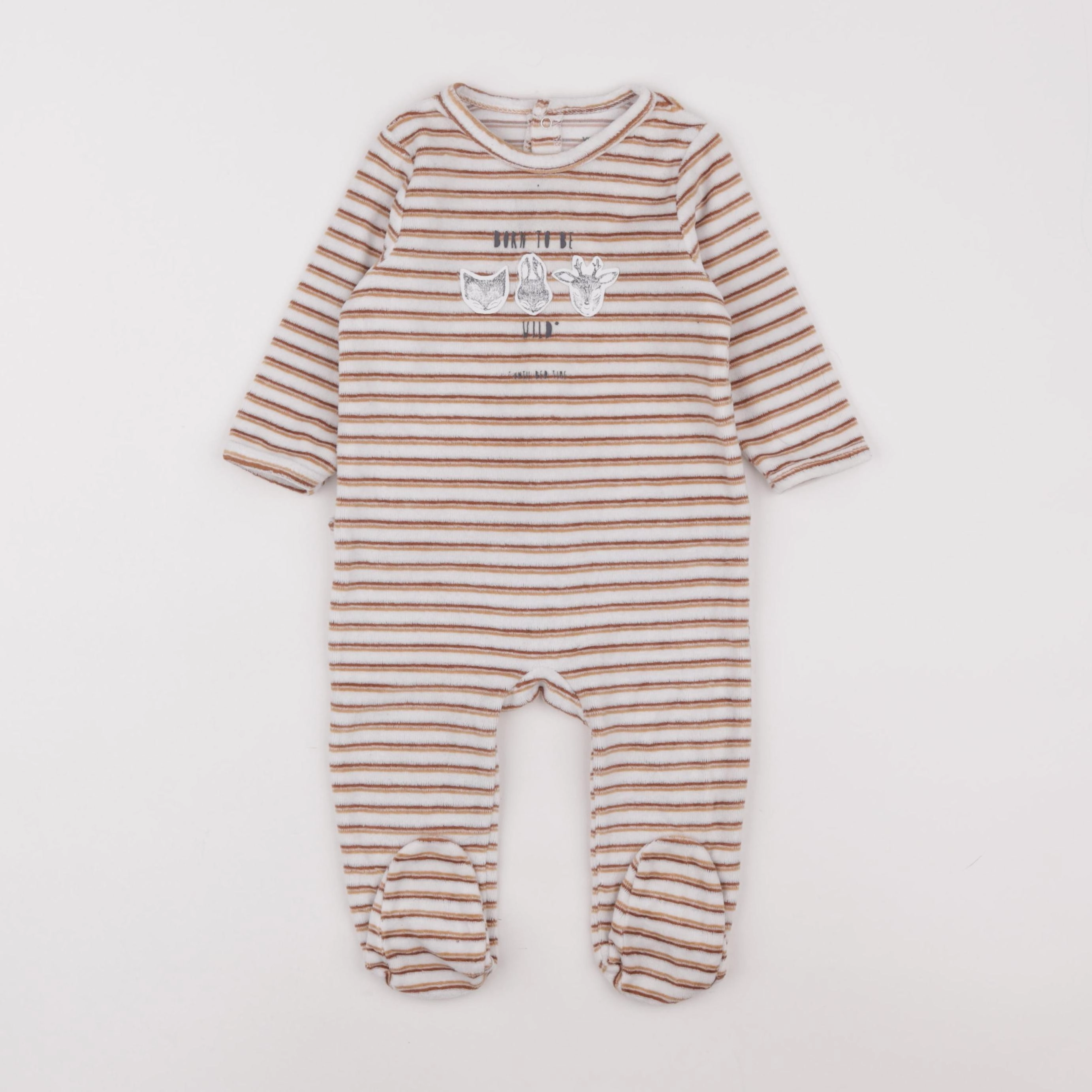 Vertbaudet - pyjama velours blanc - 9 mois