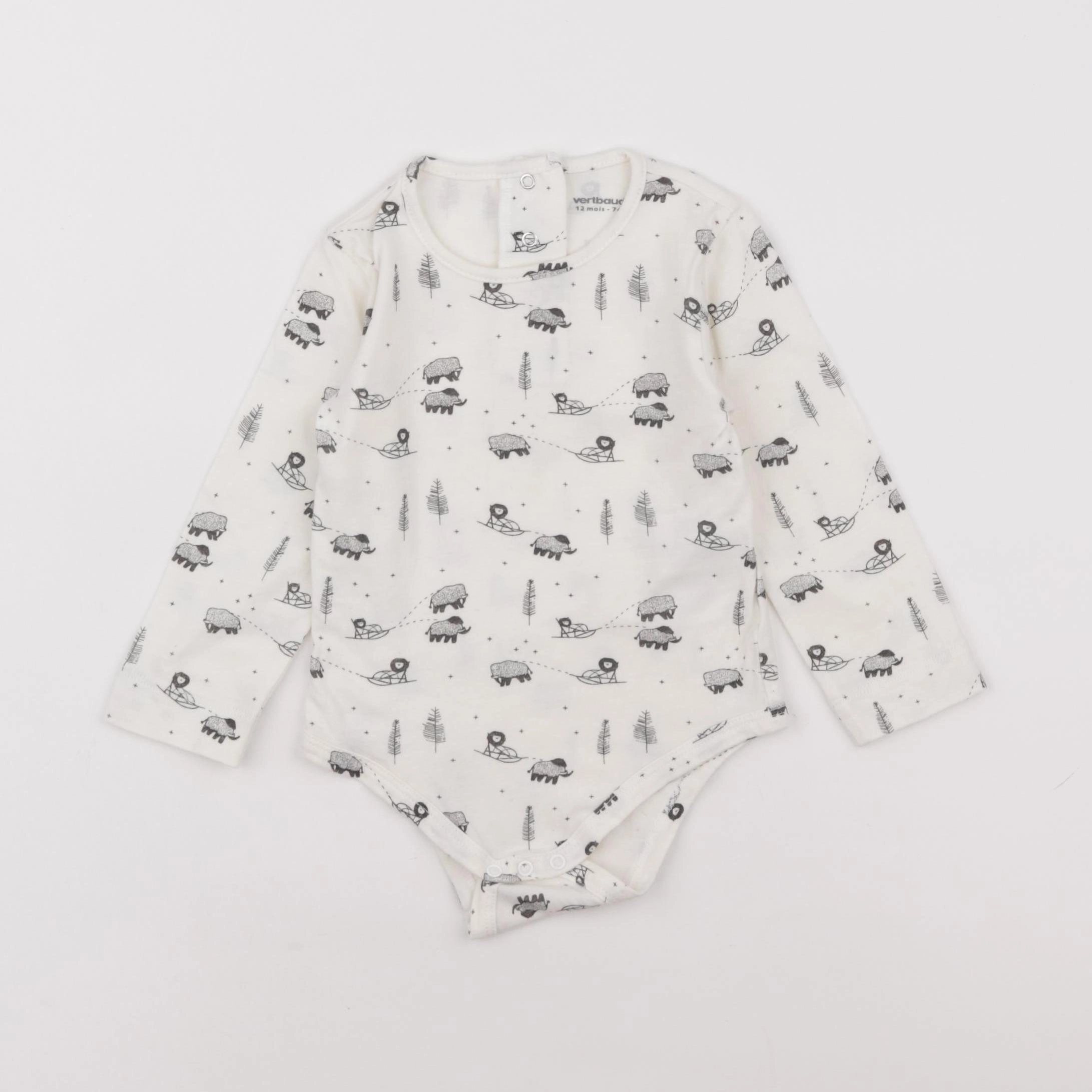 Vertbaudet - body blanc - 12 mois