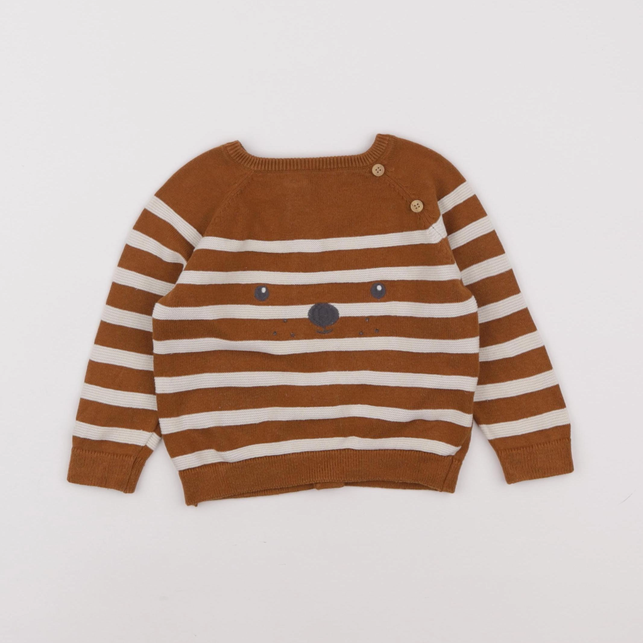 Vertbaudet - pull marron - 9 mois