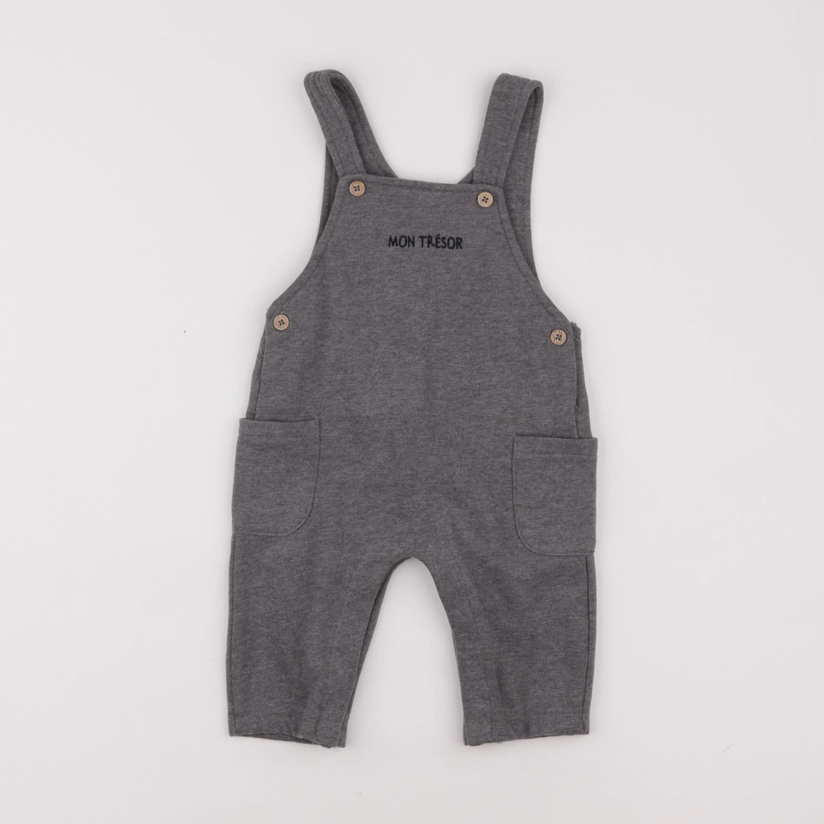 Vertbaudet - salopette gris - 9 mois
