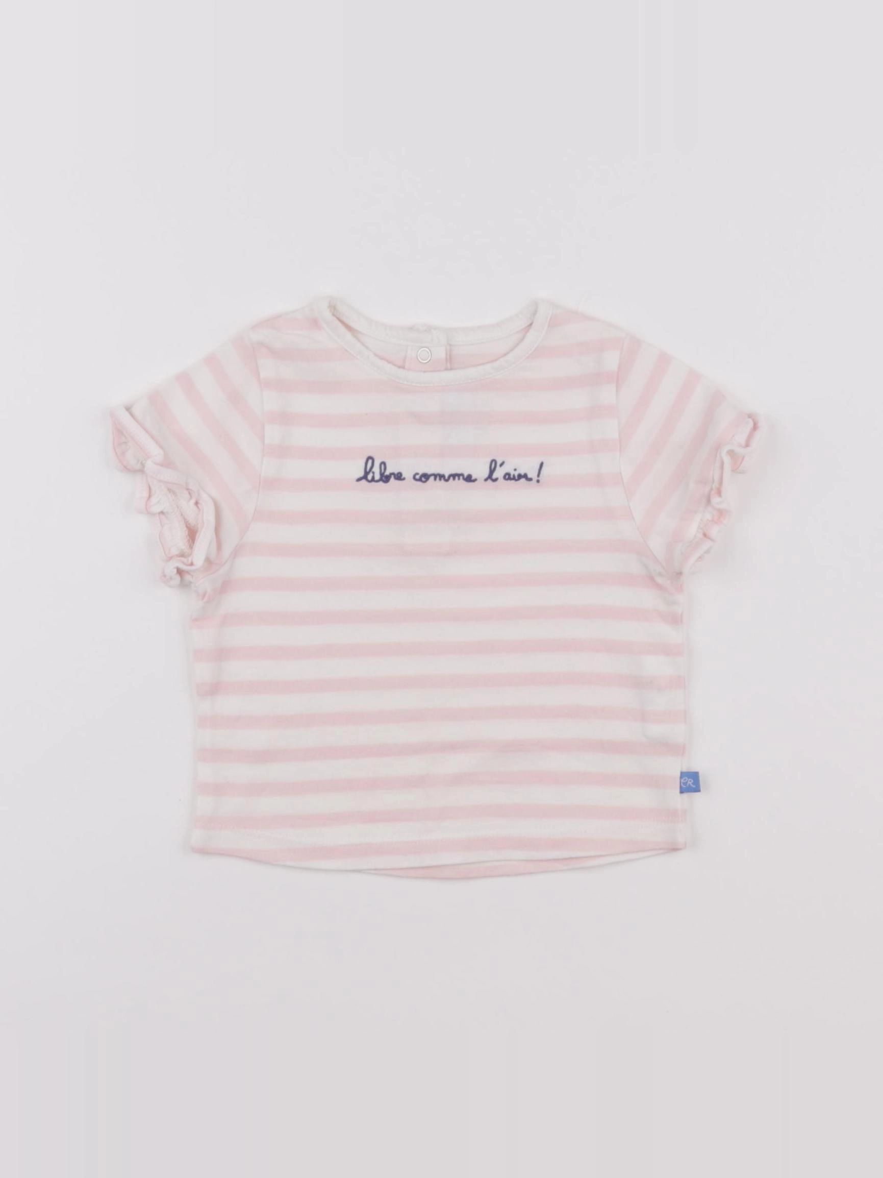 Cadet Rousselle - tee-shirt rose - 6 mois