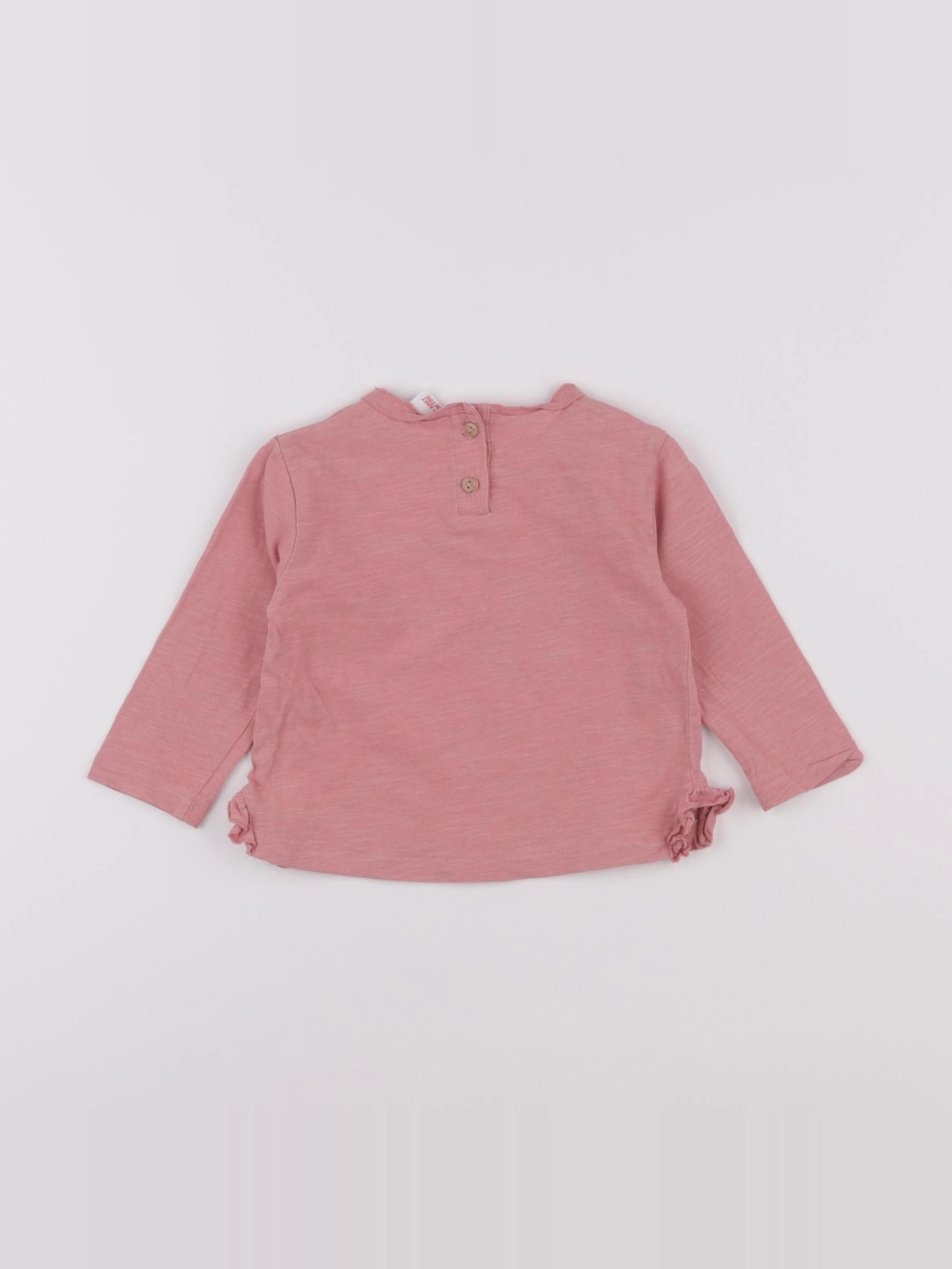 Zara - tee-shirt rose - 6/9 mois