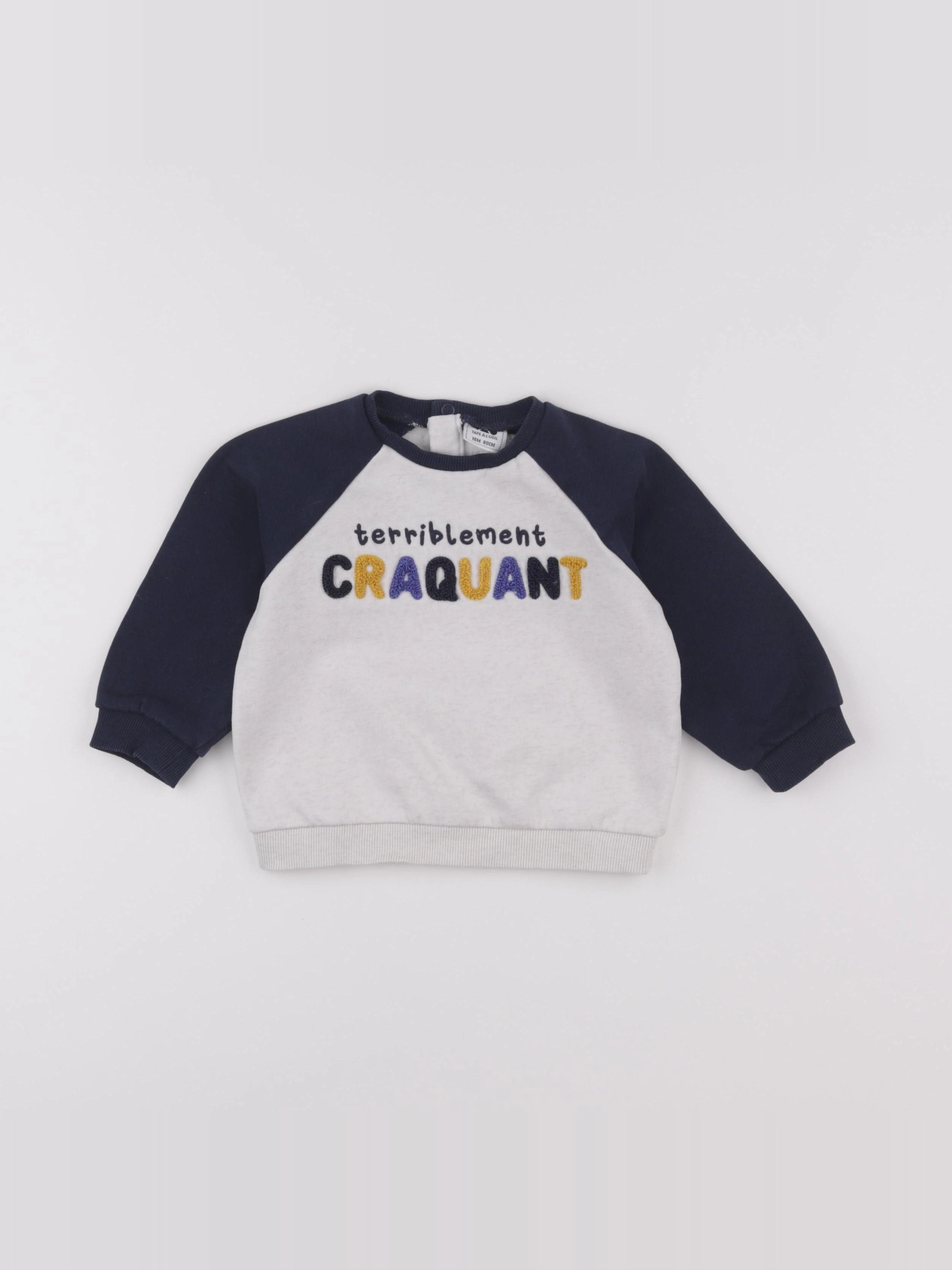 Tape à l'oeil - sweat bleu - 18 mois