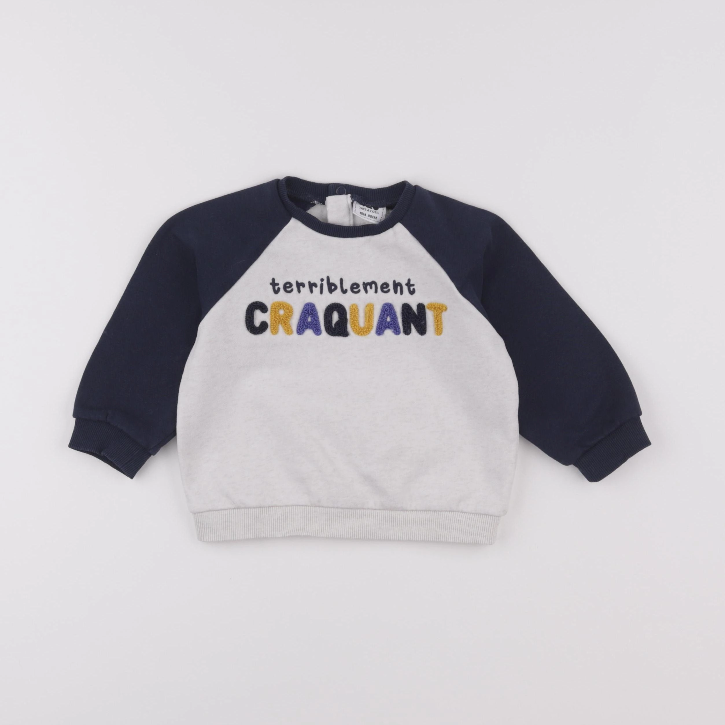 Tape à l'oeil - sweat bleu - 18 mois