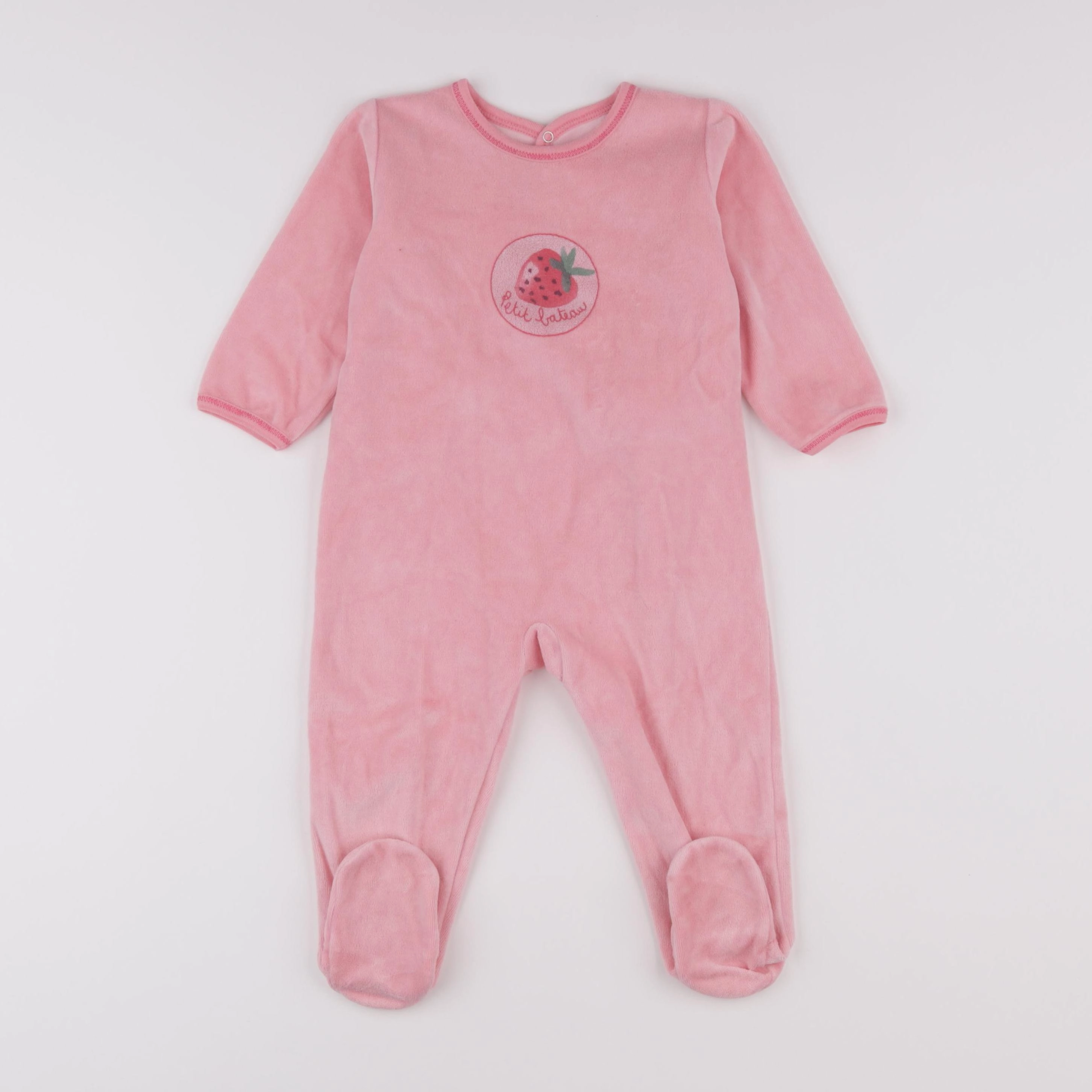 Petit Bateau - pyjama velours rose - 18 mois