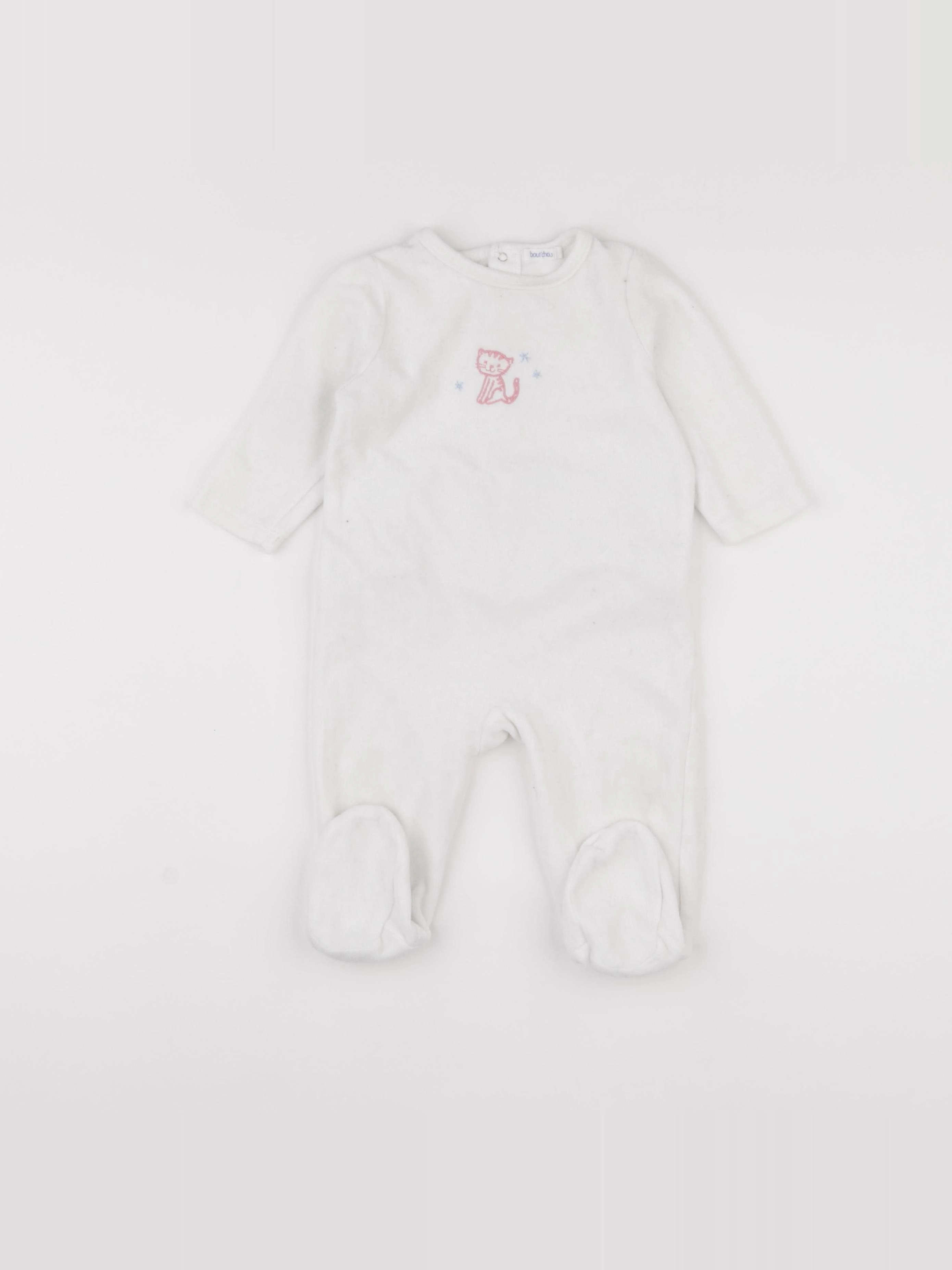 Boutchou - pyjama velours blanc - 12 mois