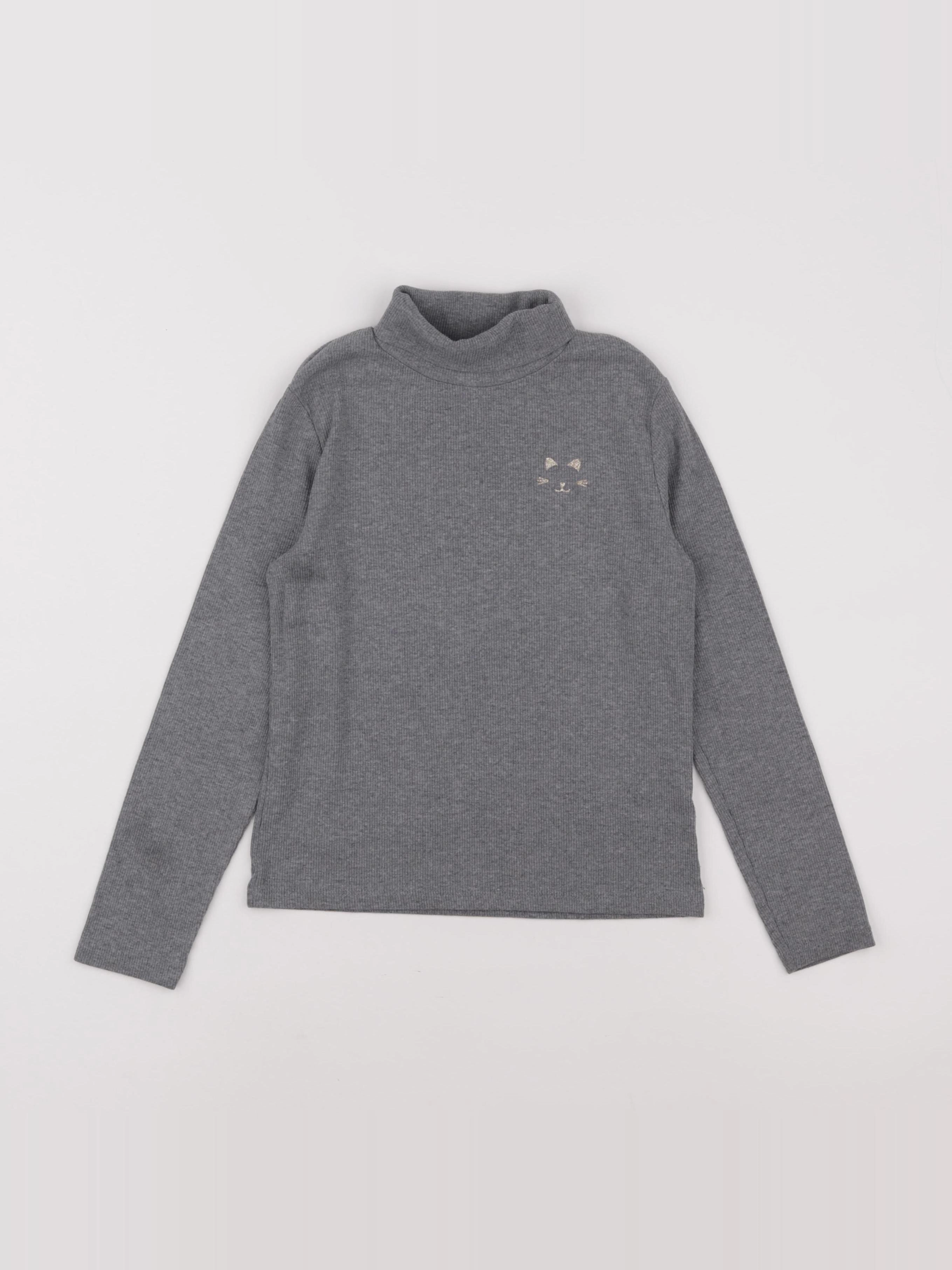 Vertbaudet - sous-pull gris - 8 ans