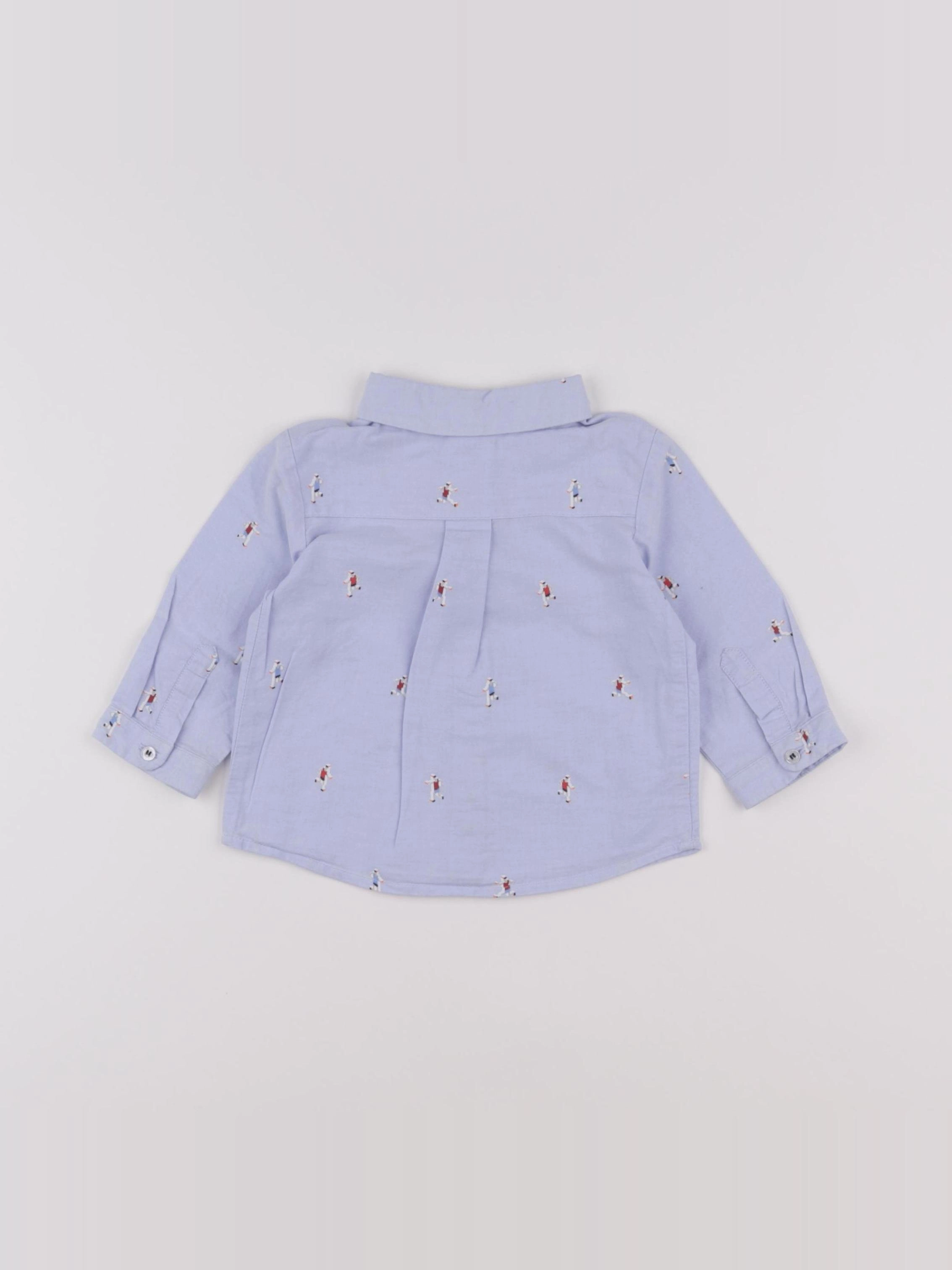 Jacadi - chemise bleu - 6 mois