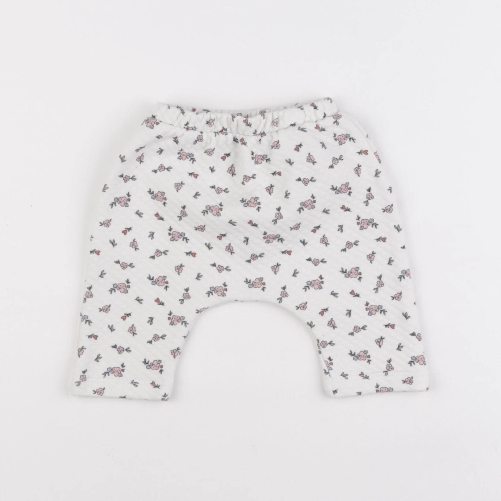 Vertbaudet - jogging blanc, rose - 3 mois