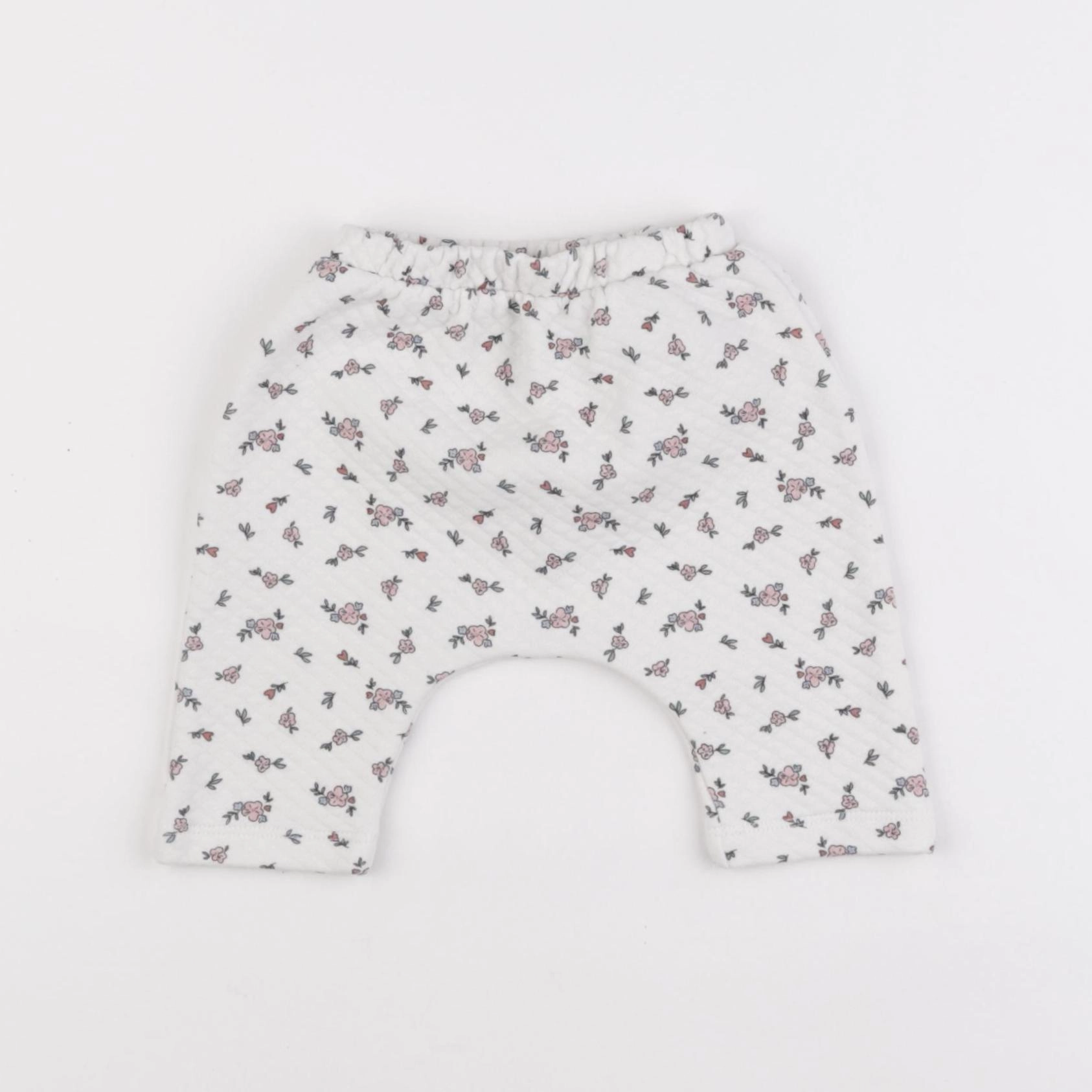 Vertbaudet - jogging blanc, rose - 3 mois