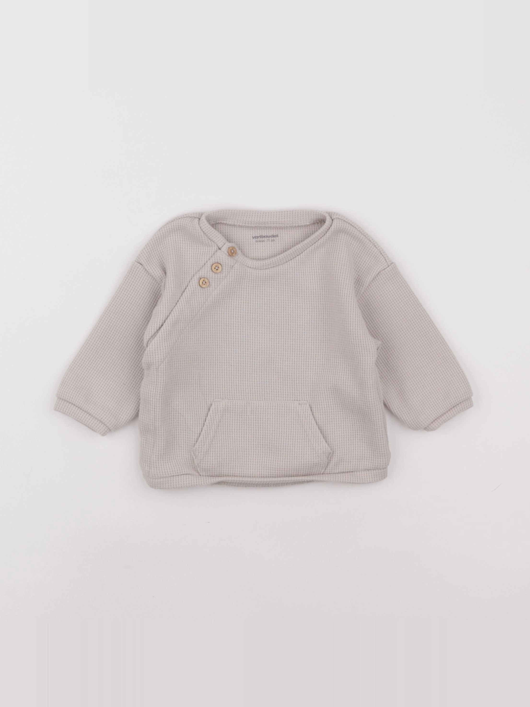 Vertbaudet - sweat beige - 9 mois