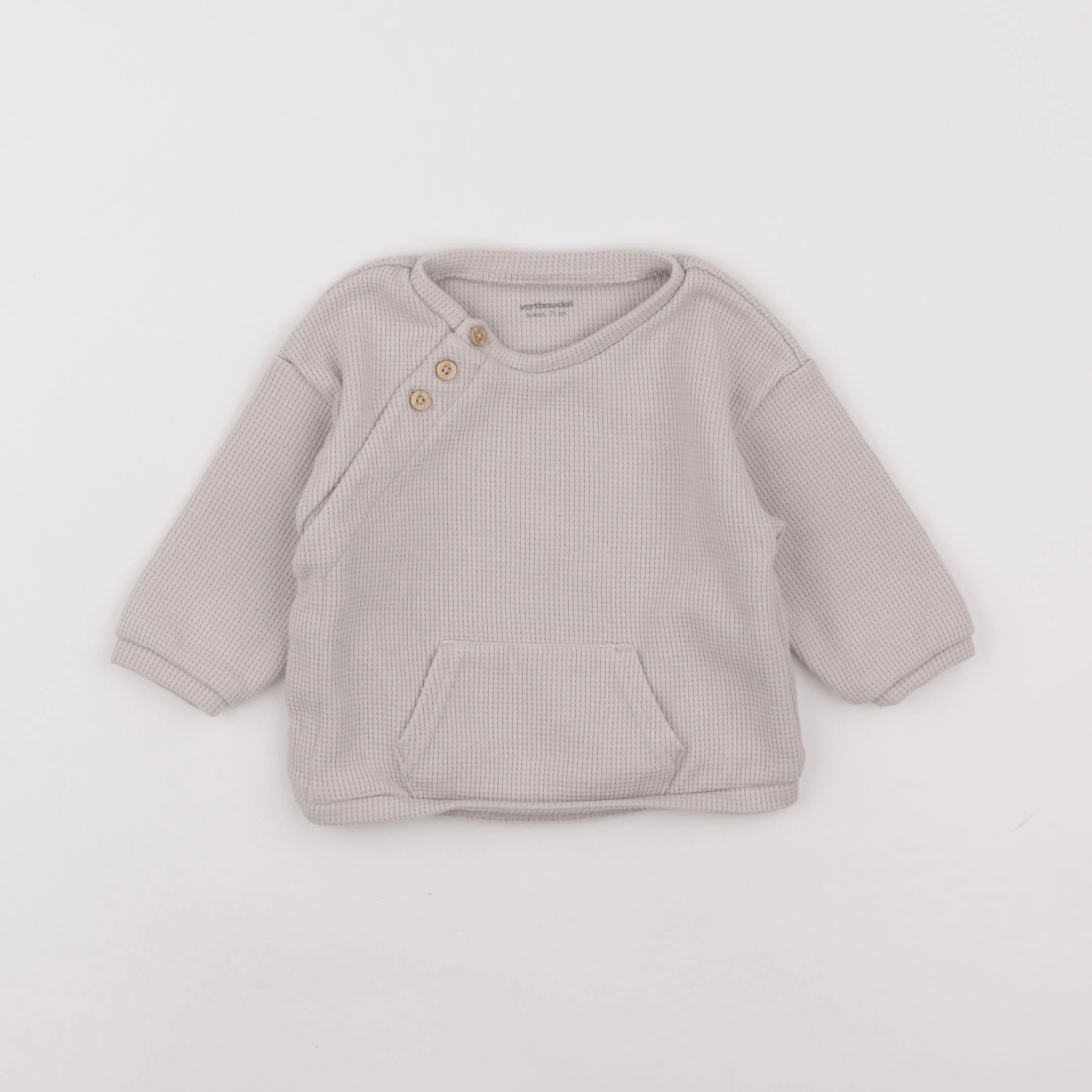 Vertbaudet - sweat beige - 9 mois