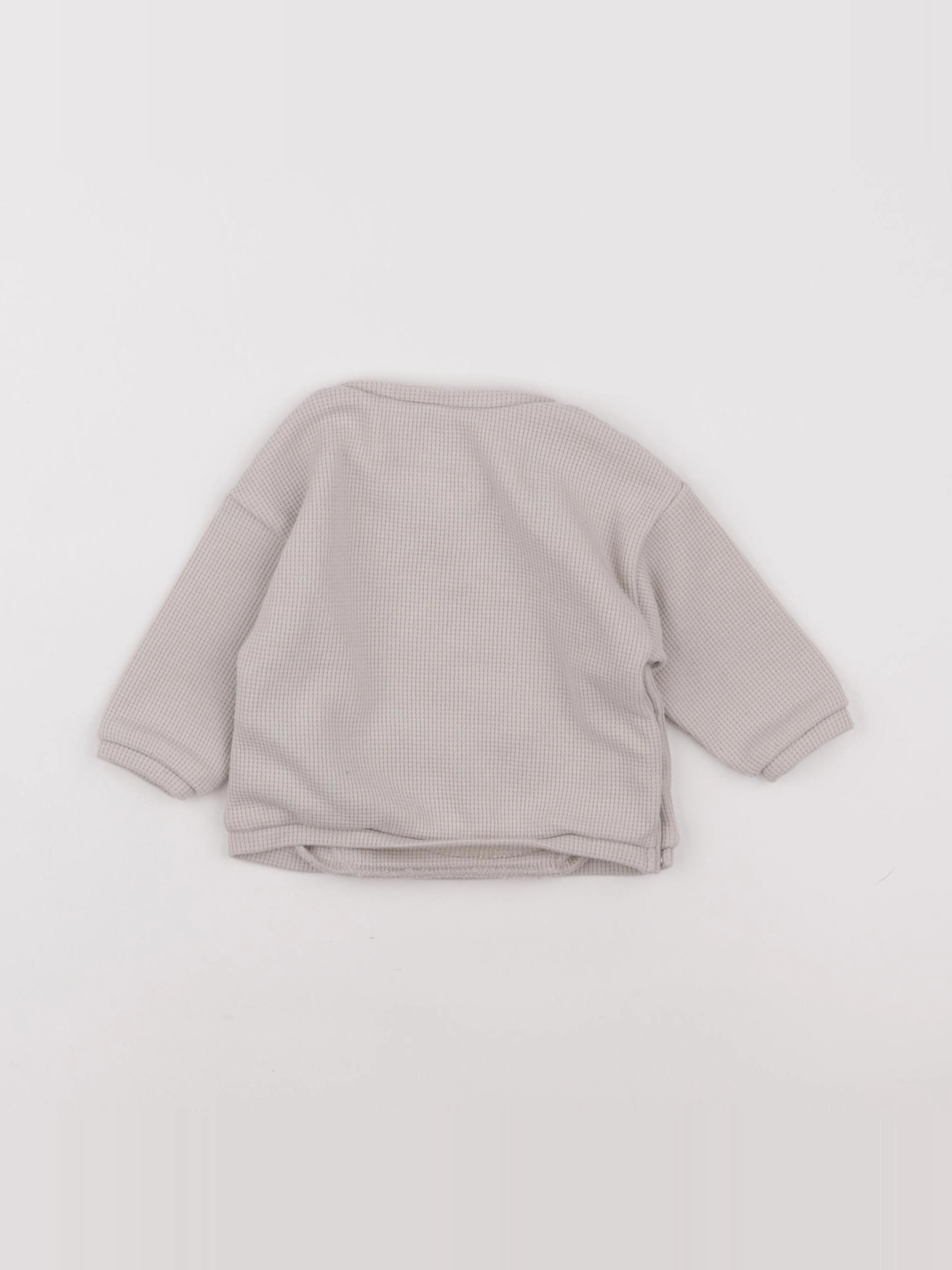 Vertbaudet - sweat beige - 9 mois