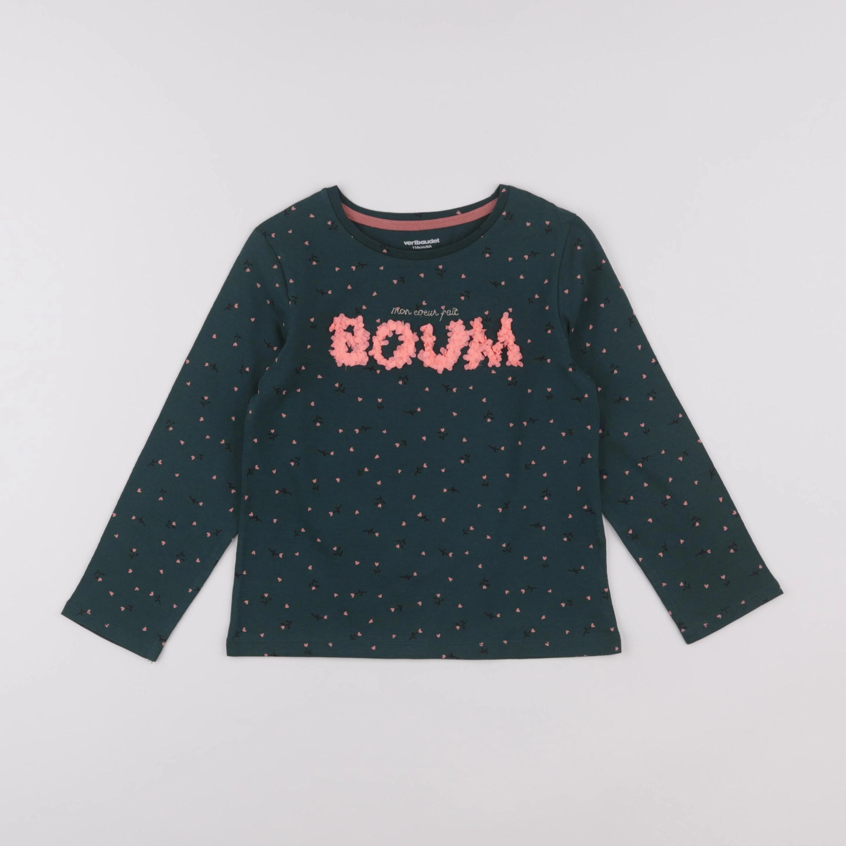 Vertbaudet - tee-shirt vert - 6 ans