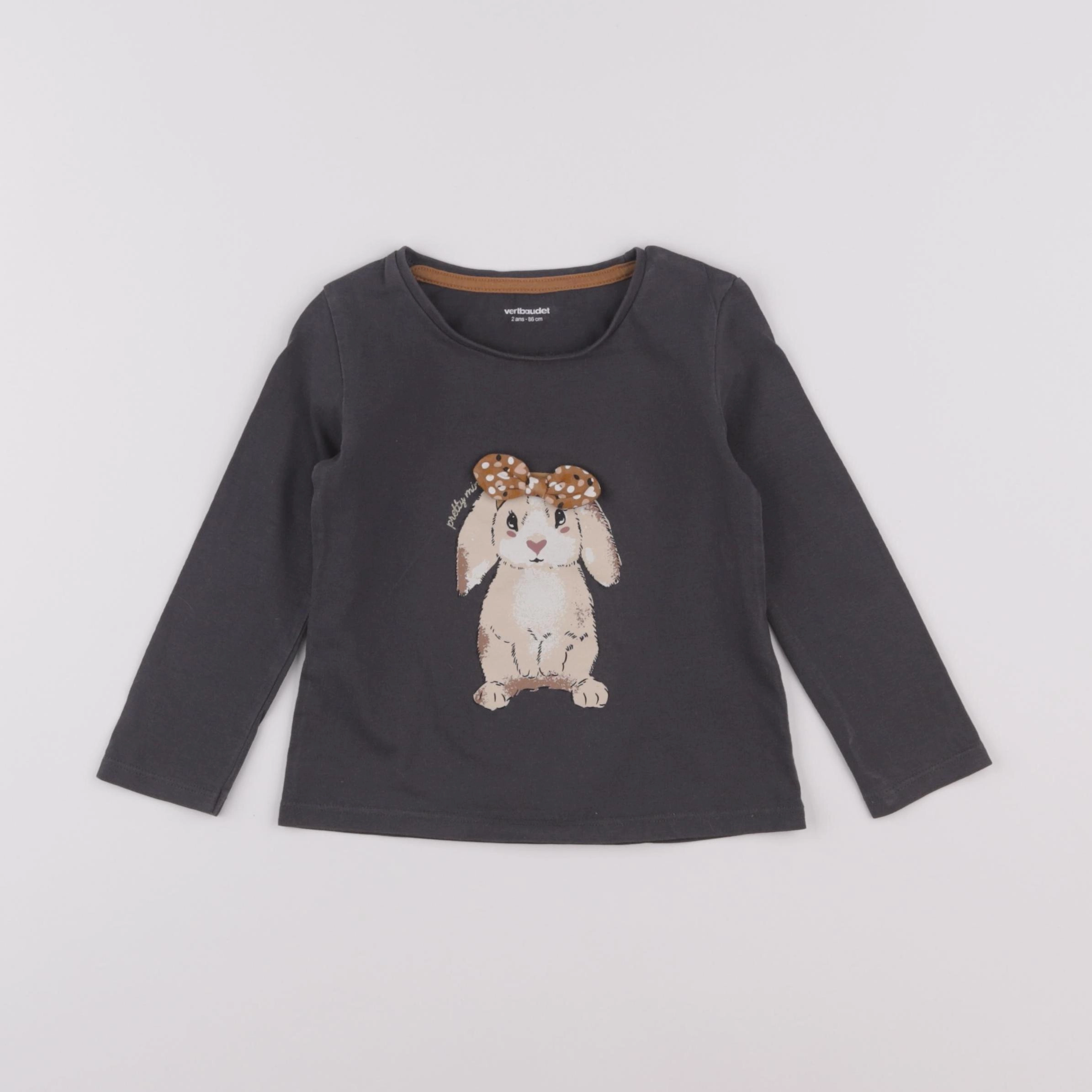Vertbaudet - tee-shirt gris - 2 ans