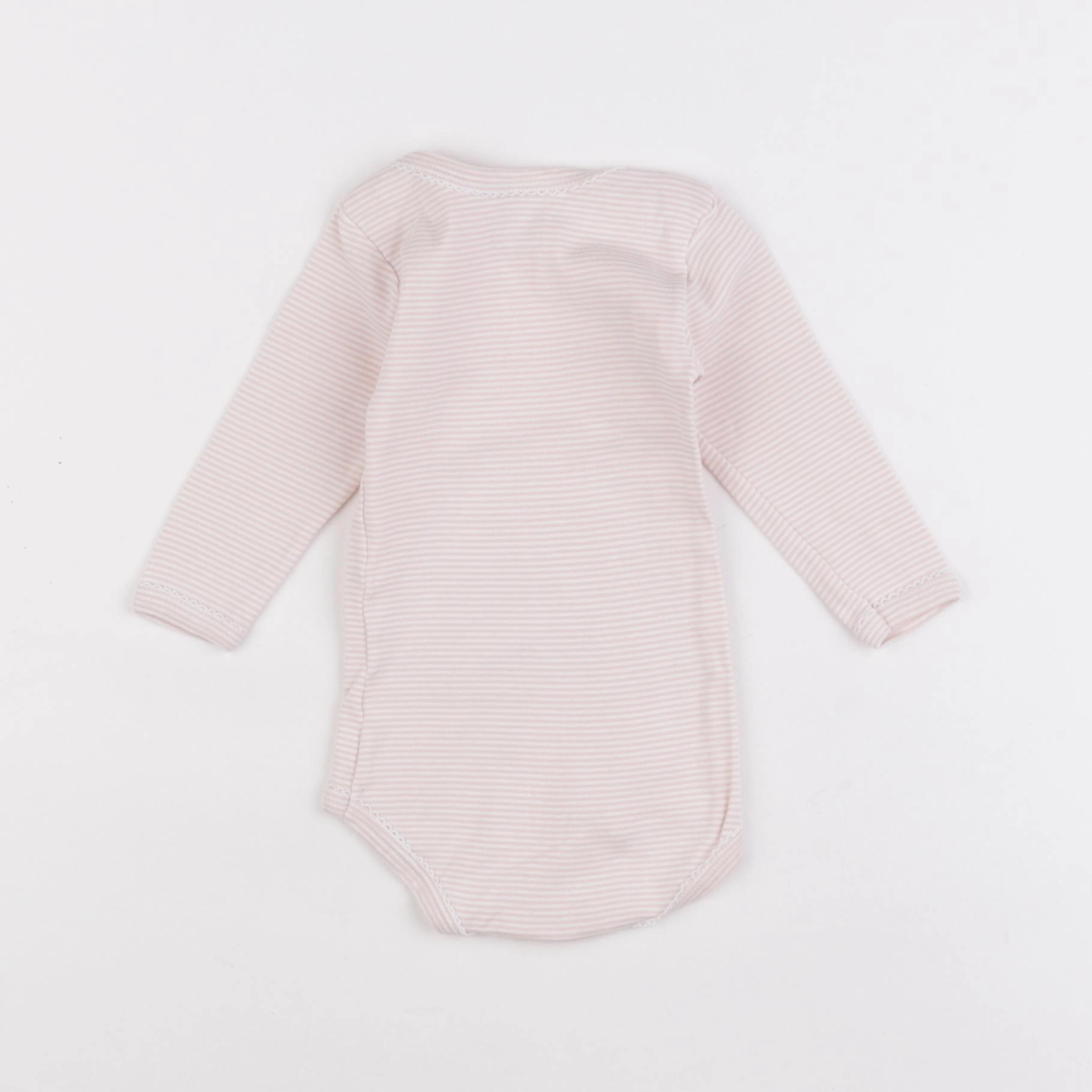 Petit Bateau - body rose, blanc - 6 mois