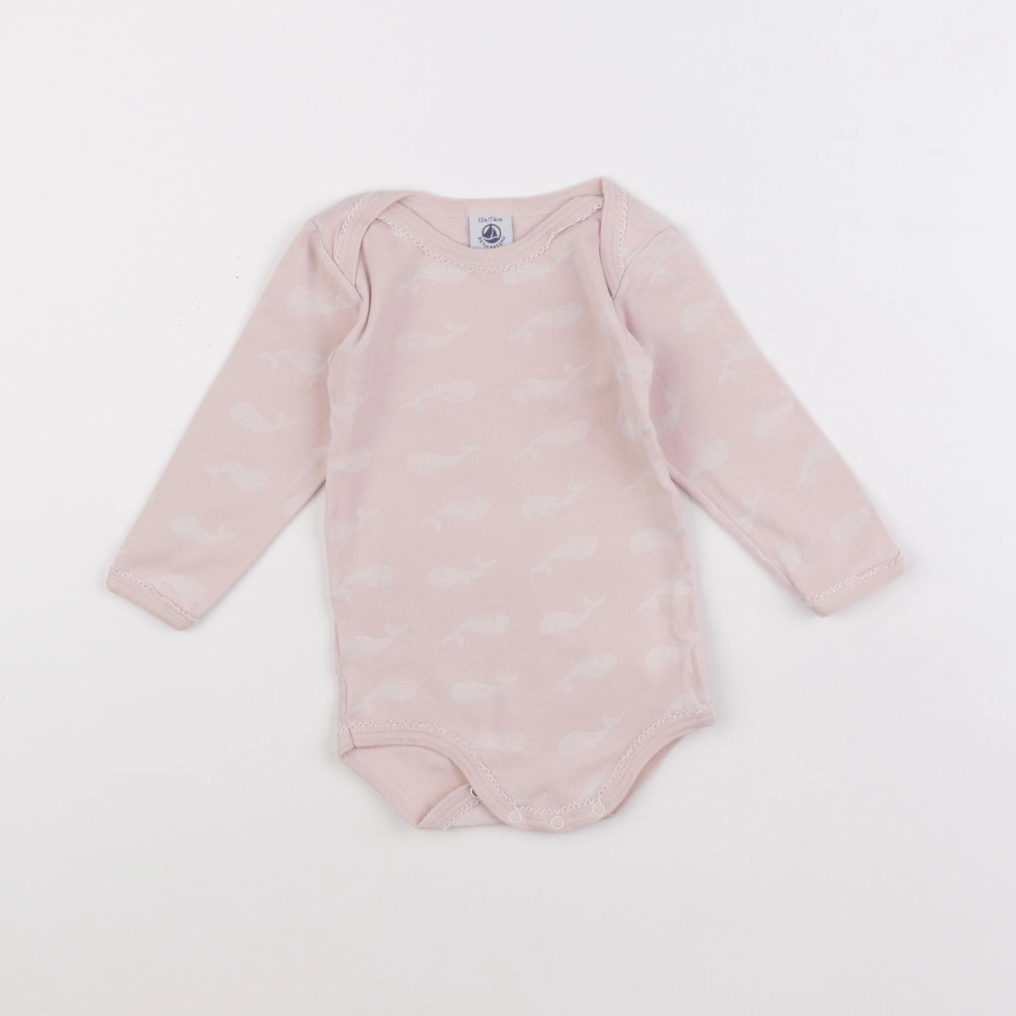 Petit Bateau - body rose - 12 mois