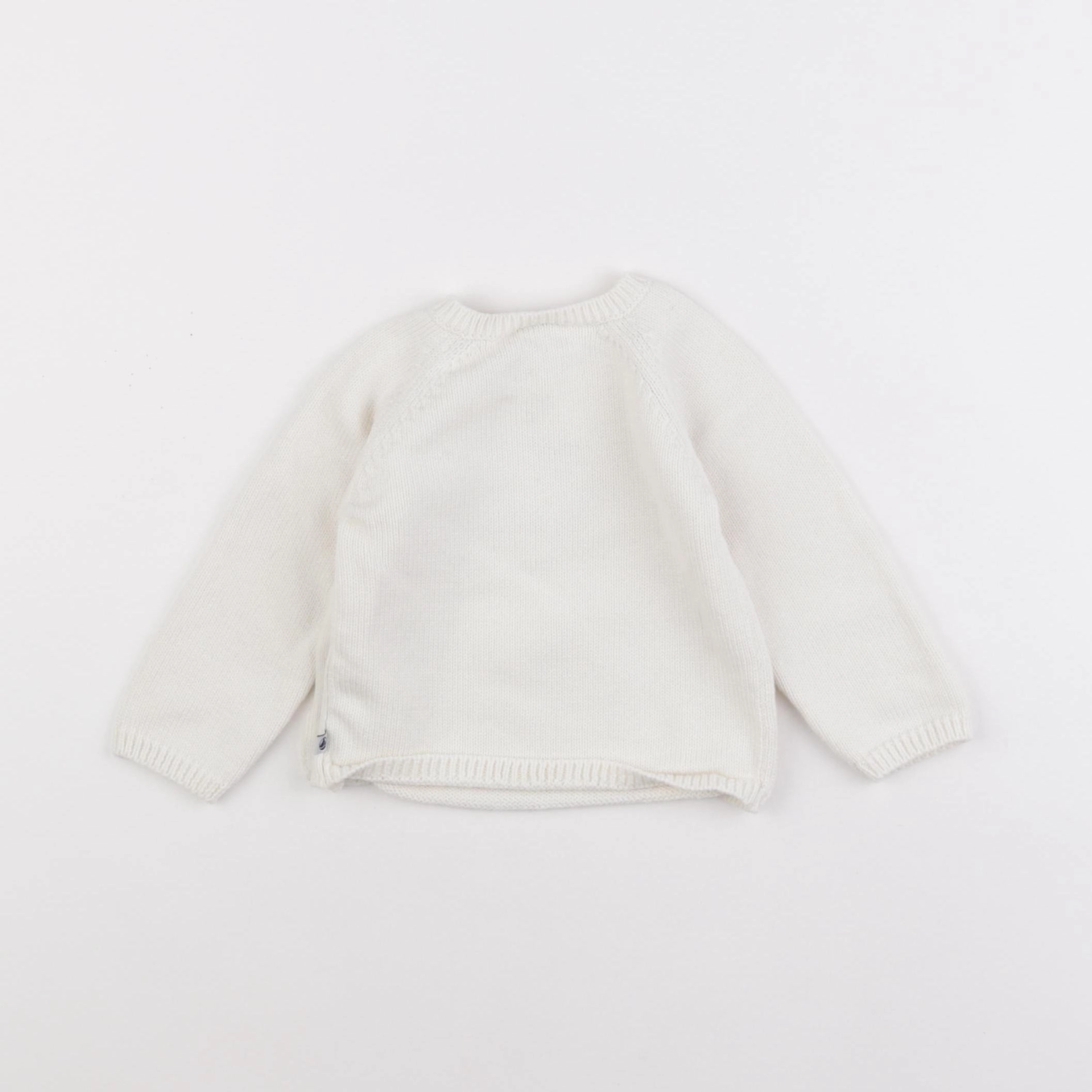 Petit Bateau - pull blanc, rouge - 18 mois