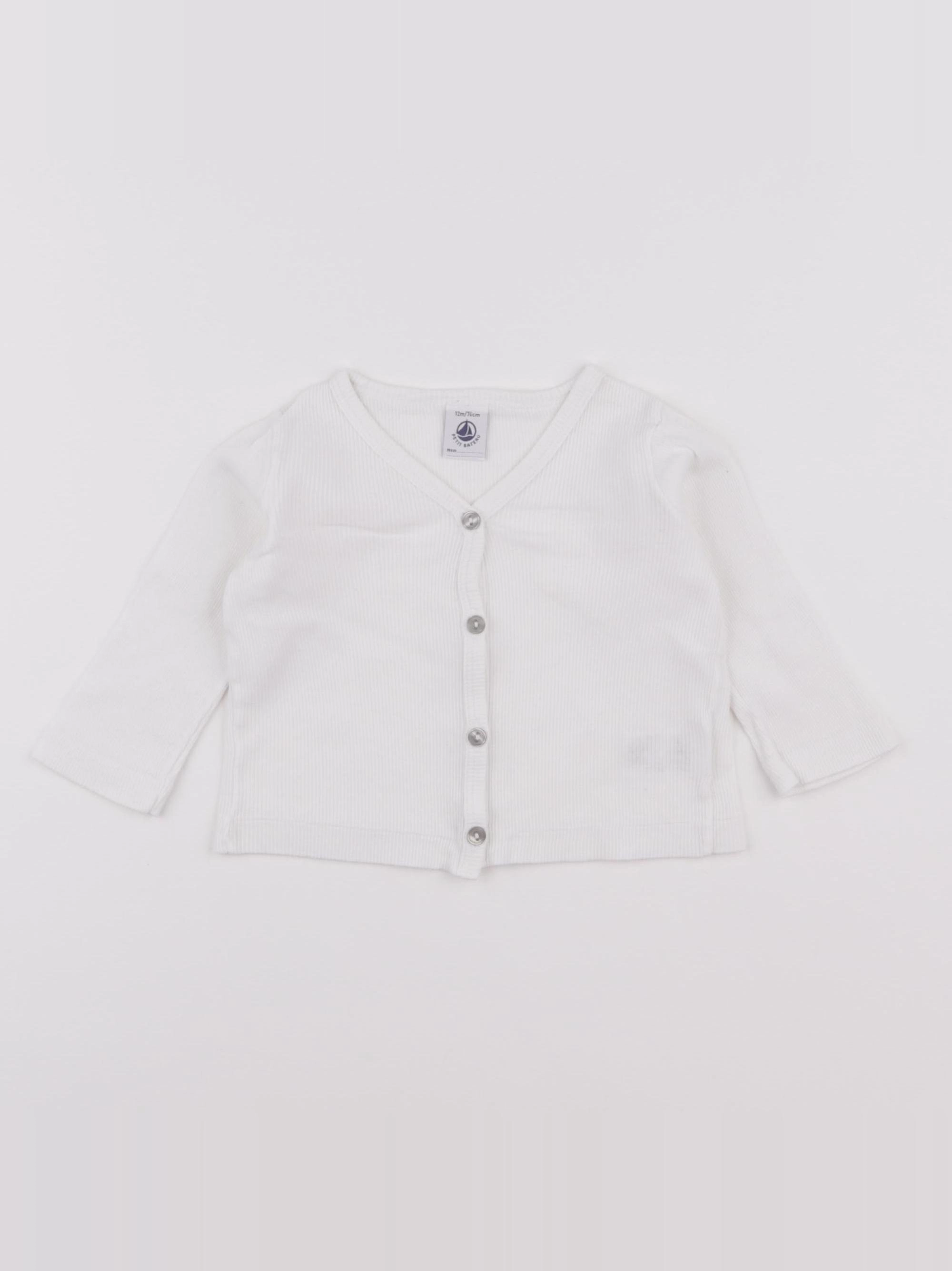 Petit Bateau - tee-shirt blanc - 12 mois